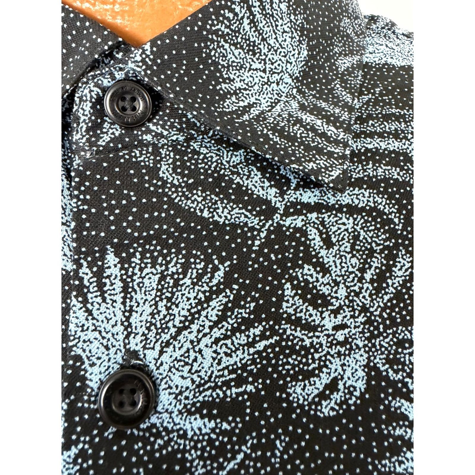 Nat Nast VINTAGE Nat Nast Shirt Men M Hawaiian Palm Frond Pointilism Aloha Luau Silk Cotton Black Summer Beach Tropic Nat Nast Luxury Originals Size US M / EU 48-50 / 2 - 4 Thumbnail