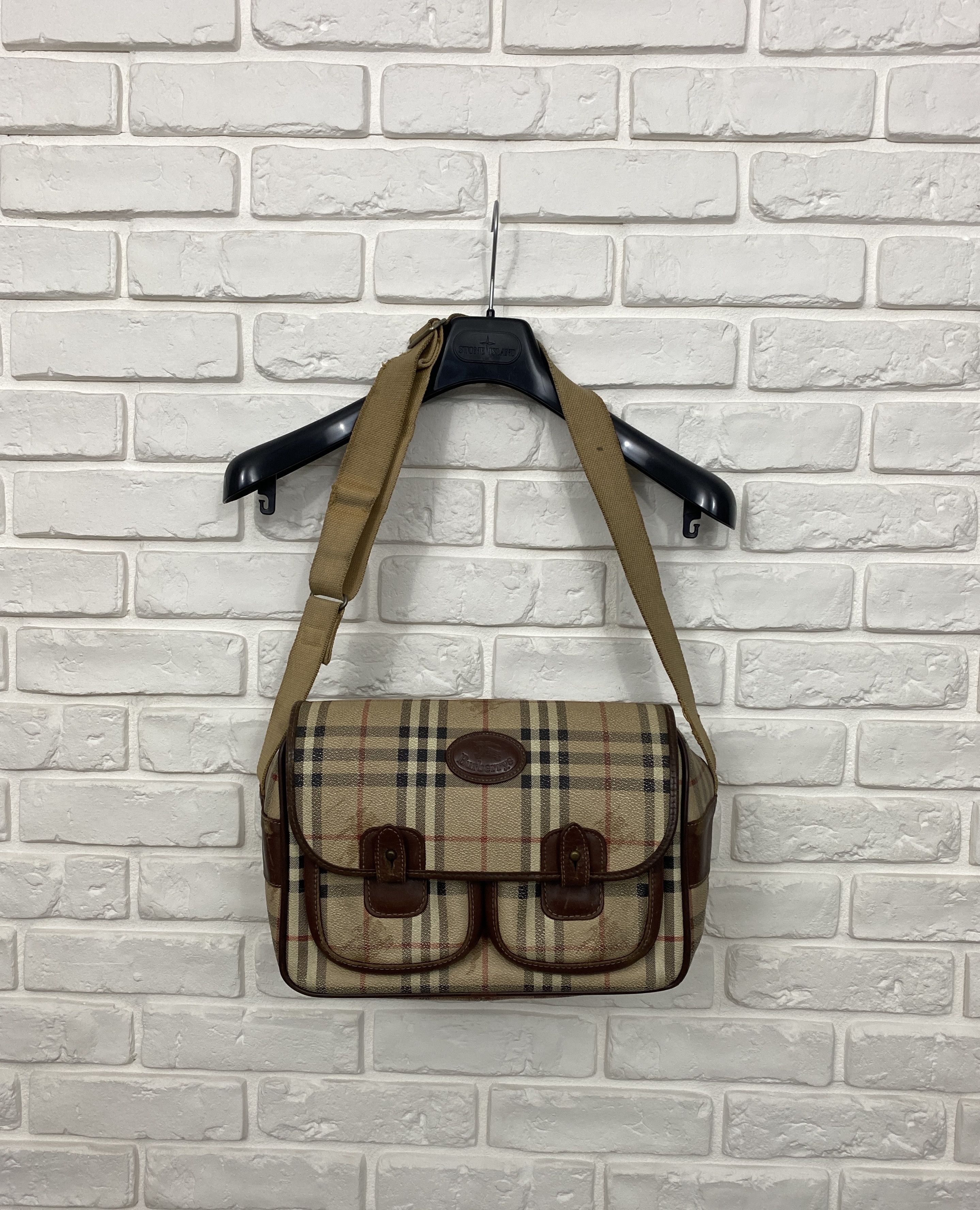 image of 90's Burberrys London Messenger Shoulder Bag Nova Check, Men's