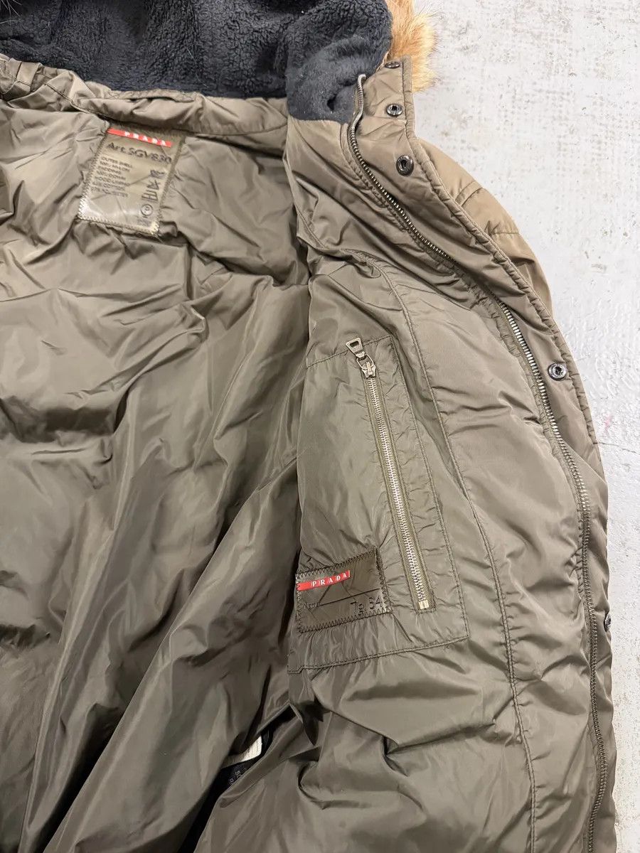 Prada AW2006 Prada Khaki Green Fur Hooded Puffer Jacket Size US L / EU 52-54 / 3 - 15 Thumbnail