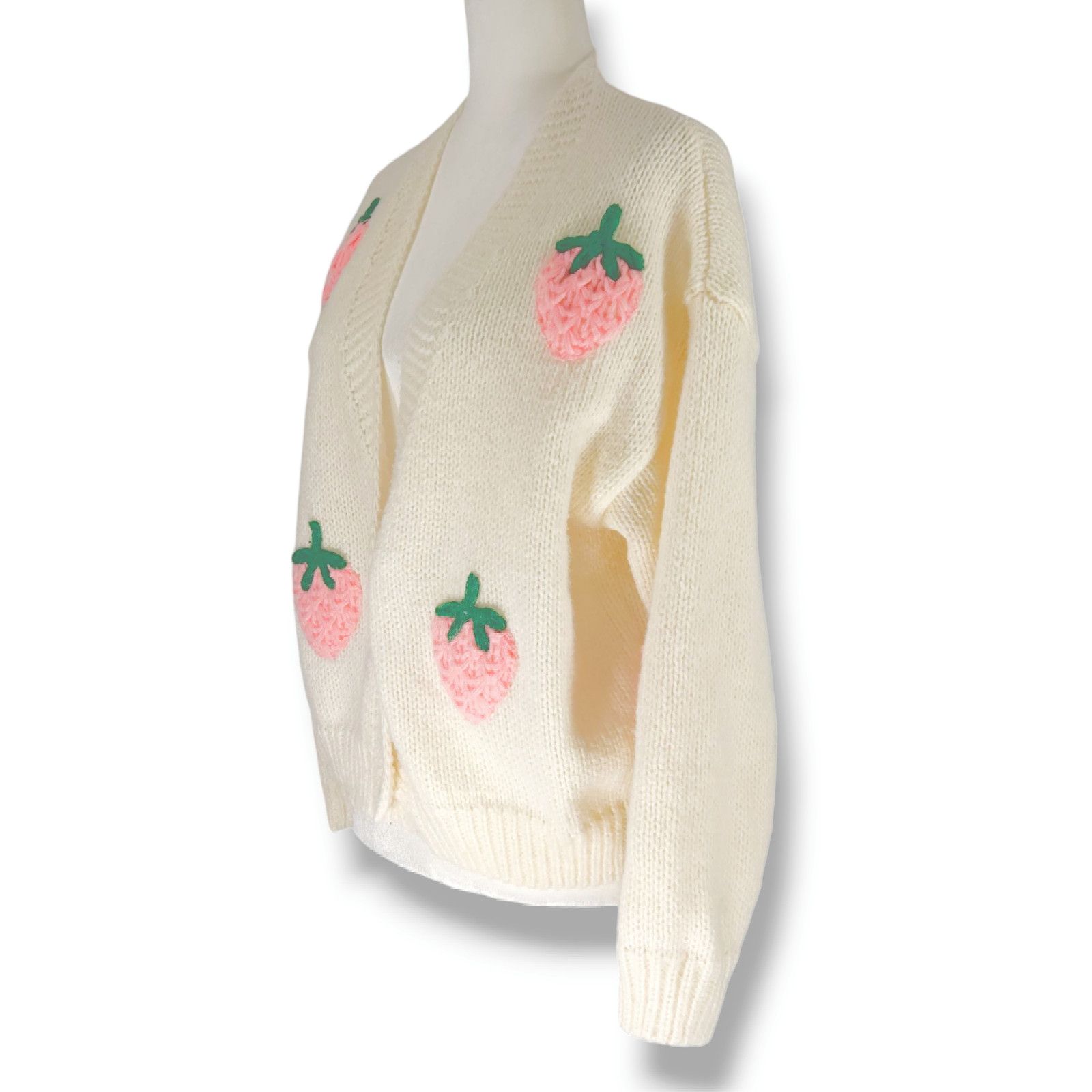 Other EUC Dreamers Debut Chunky Strawberry Cardigan Sweater Sz. S Size S / US 4 / IT 40 - 1 Thumbnail