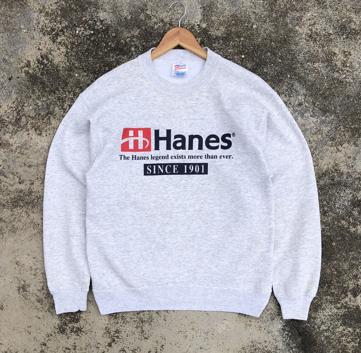 Vintage Vintage 90s Hanes Print Logo Sweatshirt Size US M / EU 48-50 / 2 - 6 Thumbnail