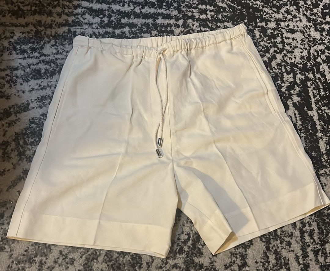 TOTEME Press-Creased Drawstring TENCEL linen-blend Shorts