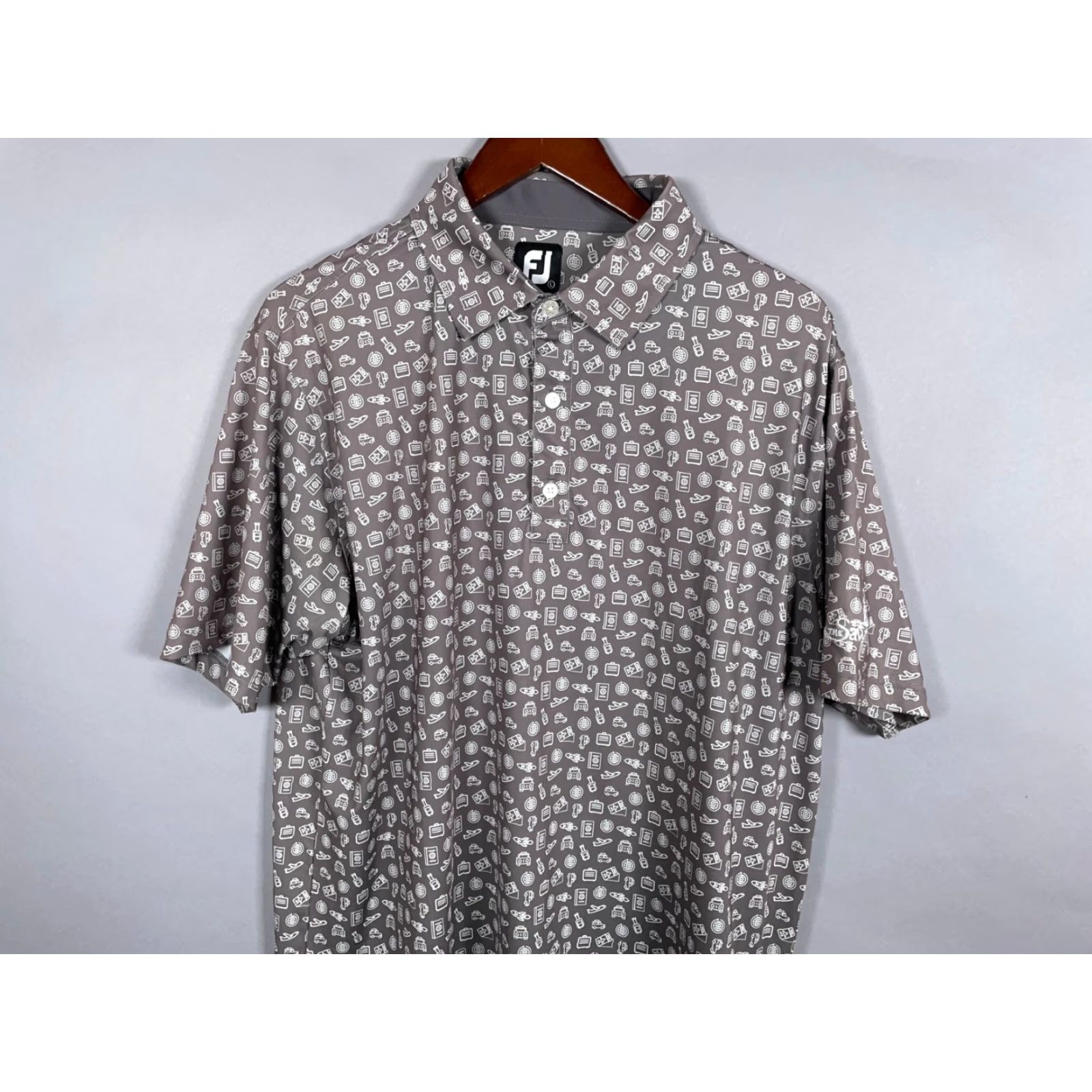 Footjoy FootJoy Polo Shirt Men Large Gray Space Ship Car Airplane Golf Stretch Size US L / EU 52-54 / 3 - 4 Thumbnail