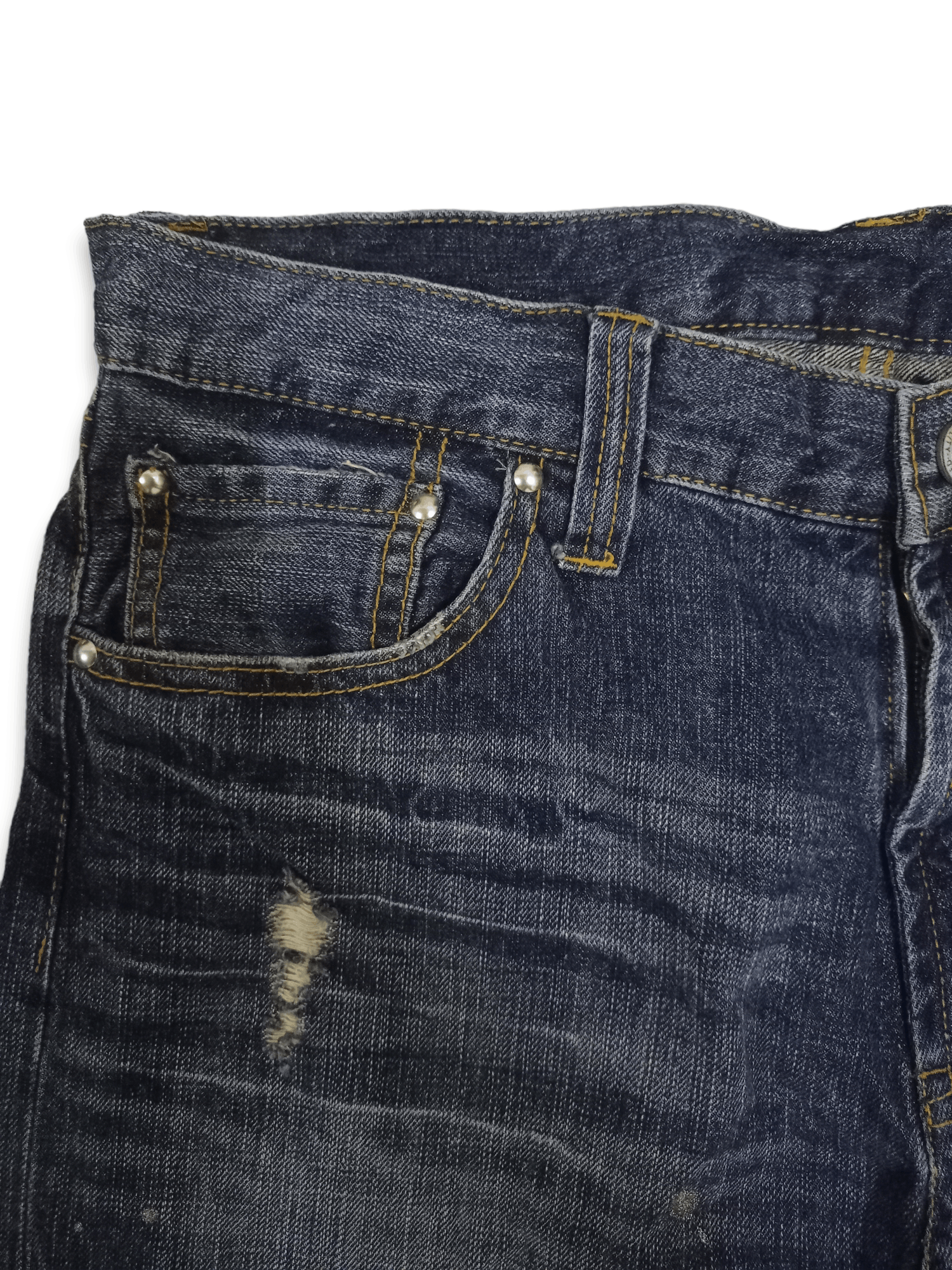 Japanese Brand Vintage Japanese Brand Indigo Wash Distressed Loose Jeans Size US 33 - 4 Thumbnail
