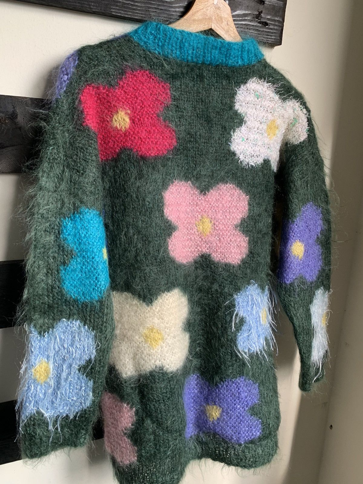 Other Vintage 90s Mohair Floral Knit Sweater Size S / US 4 / IT 40 - 10 Thumbnail