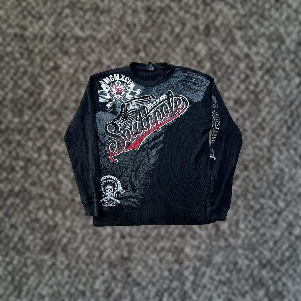 Southpole VINTAGE Southpole Thermal Shirt Men’s XL Graphic Print Long Sleeve 90s Skull Crew Neck Black Size US XL / EU 56 / 4 - 1 Thumbnail