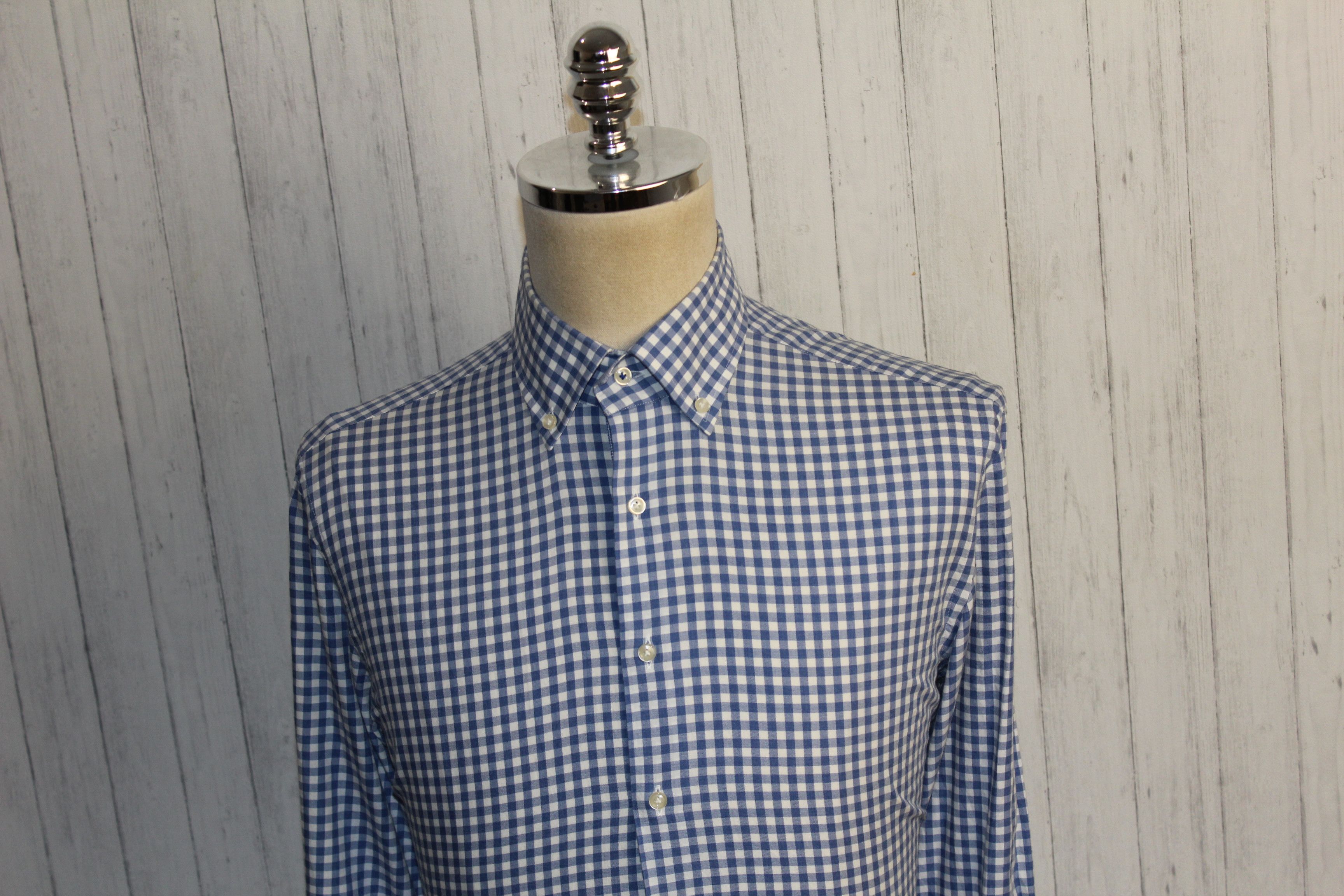 Hackett Hackett Myfair Long Sleeve Blue Check Shirt Size US L / EU 52-54 / 3 - 4 Thumbnail