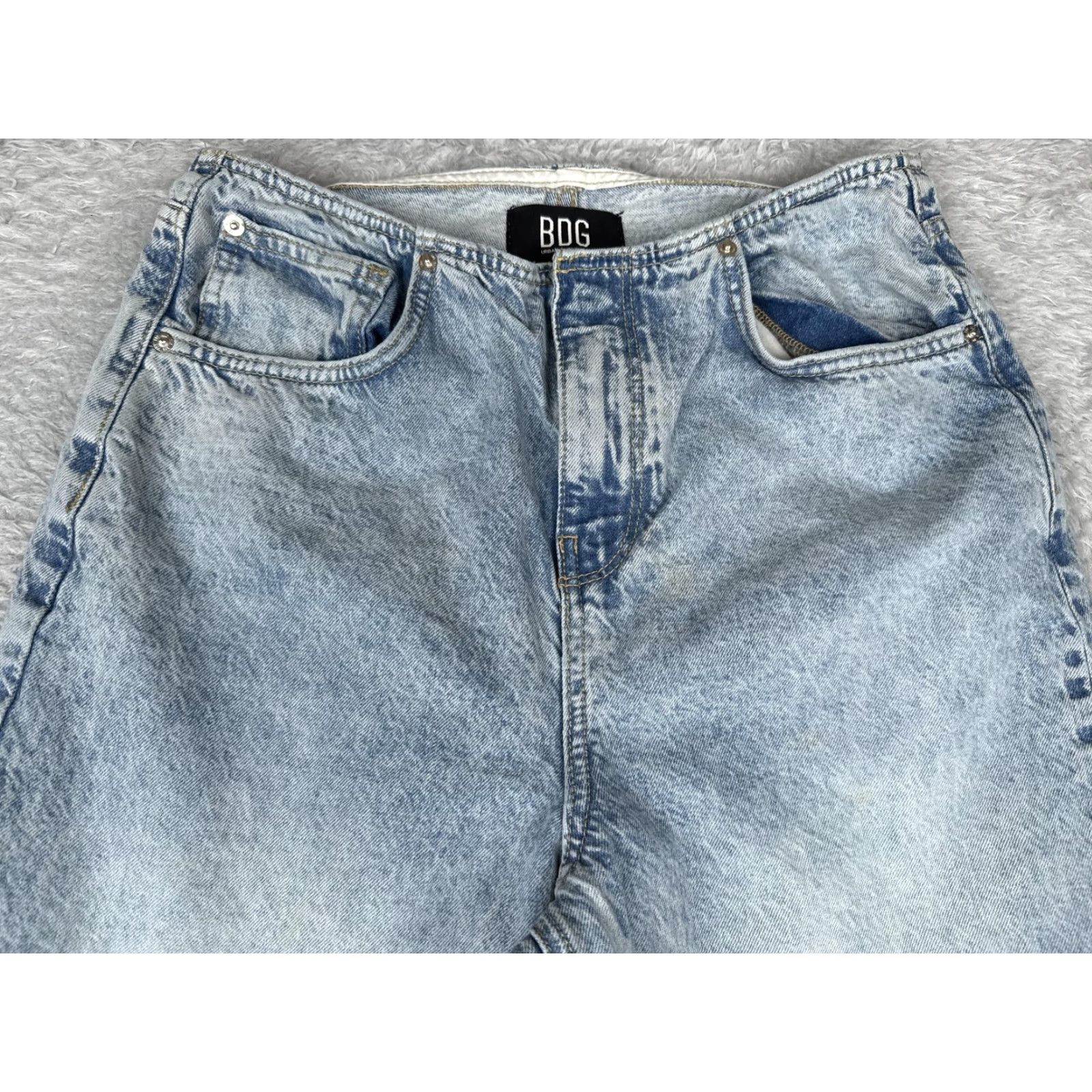 Bdg BDG Urban Outfitters Jeans Womens 28x31 Blue High Rise Wide Leg Acid Wash Denim Size 28" / US 6 / IT 42 - 4 Thumbnail
