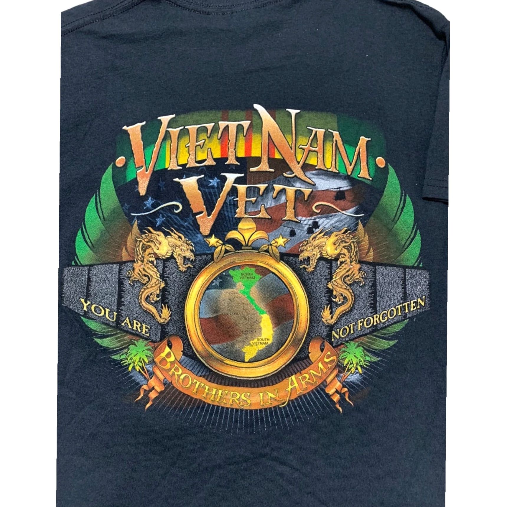 Gildan VINTAGE Vietnam Vet Small Black Gildan Short Sleeve Tshirt Mens S 100% Cotton People Shirt Size US S / EU 44-46 / 1 - 6 Thumbnail