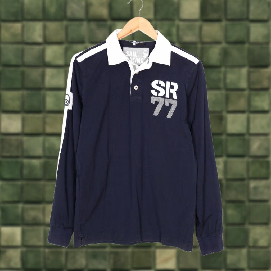 Vintage Nike Sail Racing Bow Rugger Rugby Shirt Men M Long Sleeve Blue Polo Size US M / EU 48-50 / 2 - 1 Thumbnail