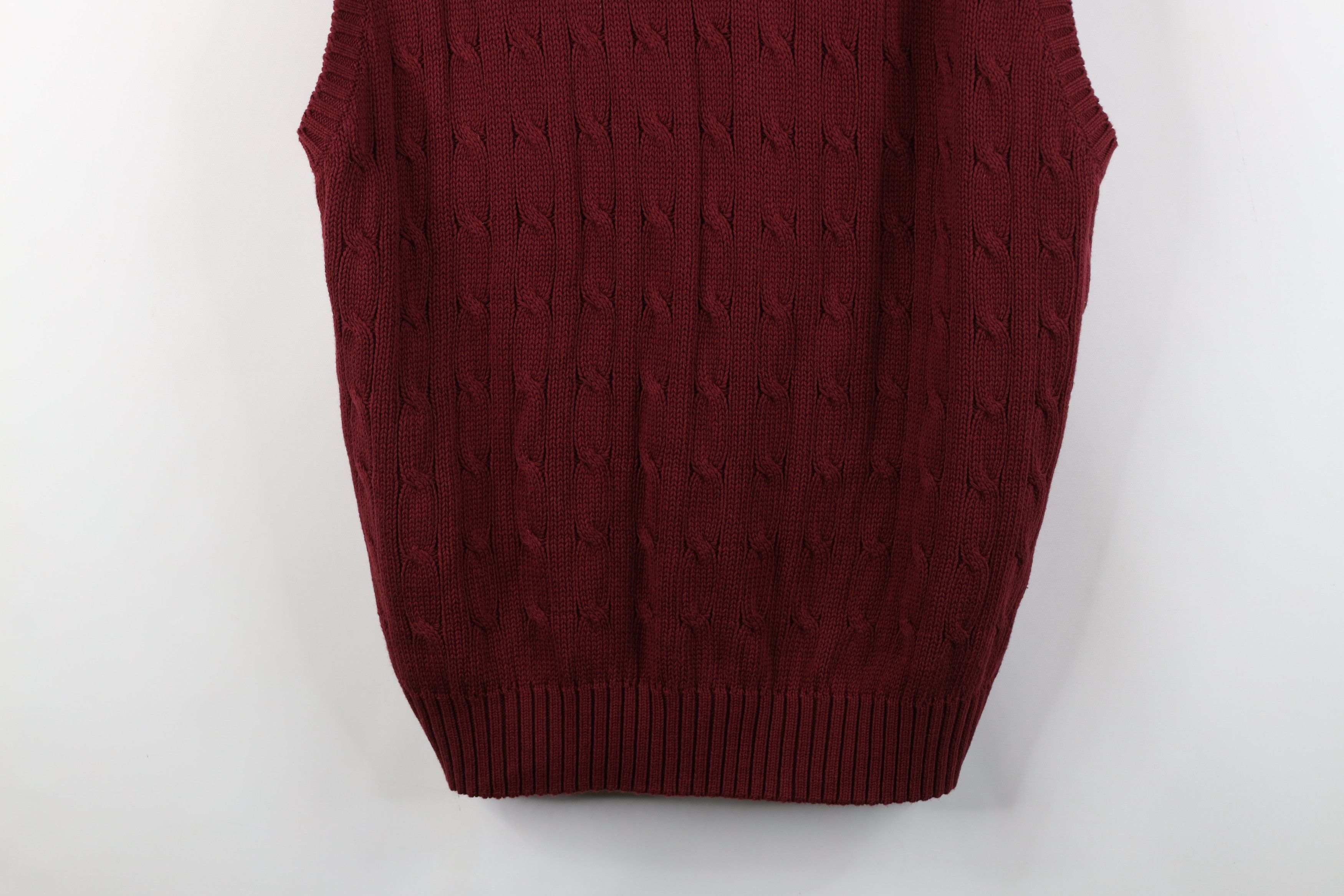 Vintage Deadstock Vintage 90s Streetwear Cable Knit Sweater Vest Red Size US XL / EU 56 / 4 - 3 Thumbnail
