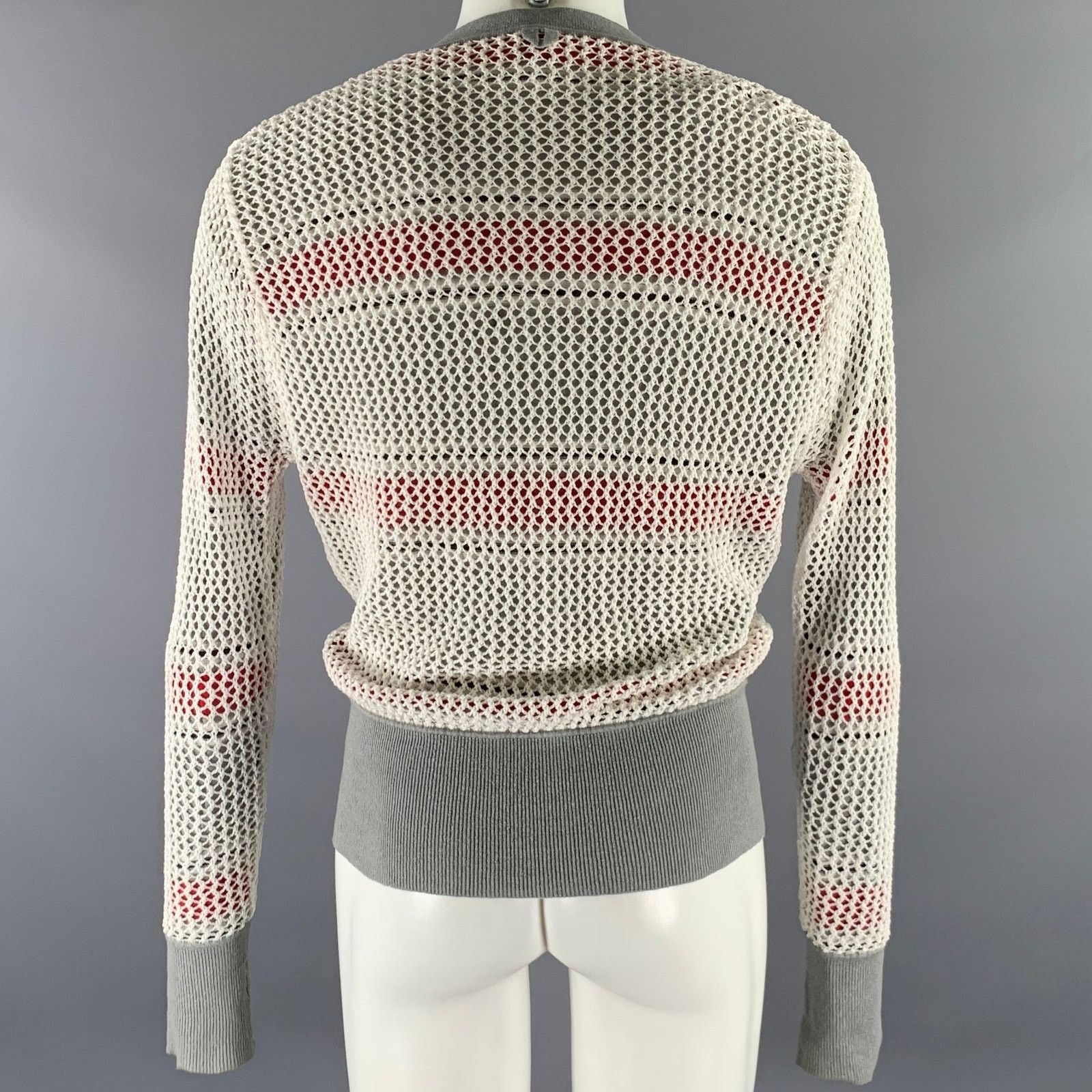 Brooks Brothers Black Fleece BLACK FLEECE S Red Grey Black Stripe Reversible Cardigan Size US S / EU 44-46 / 1 - 6 Thumbnail