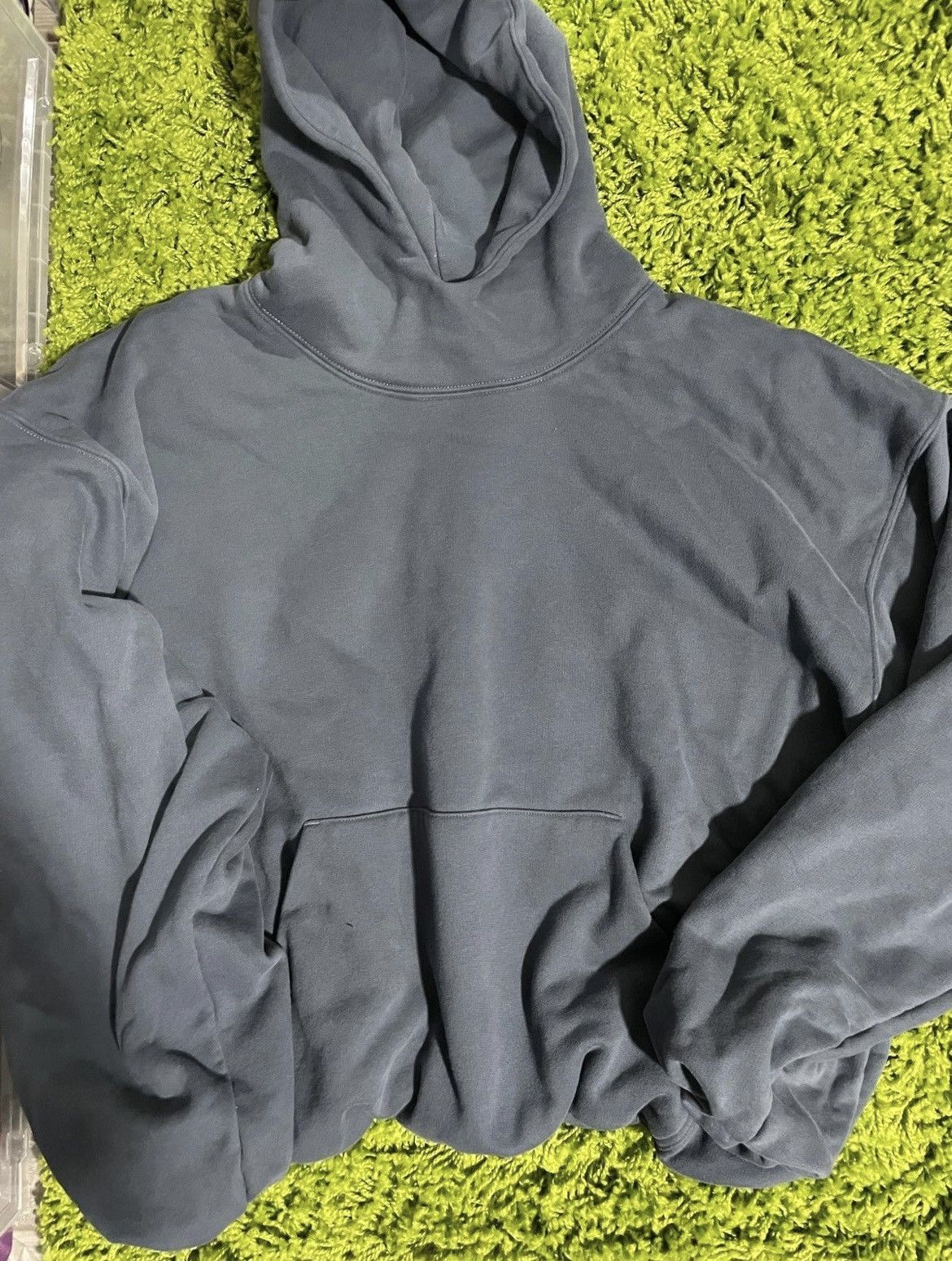 image of Yeezy Gap Engineered By Balenciaga Blank Hoodie 'dark Blue' in Navy, Men's (Size Small)