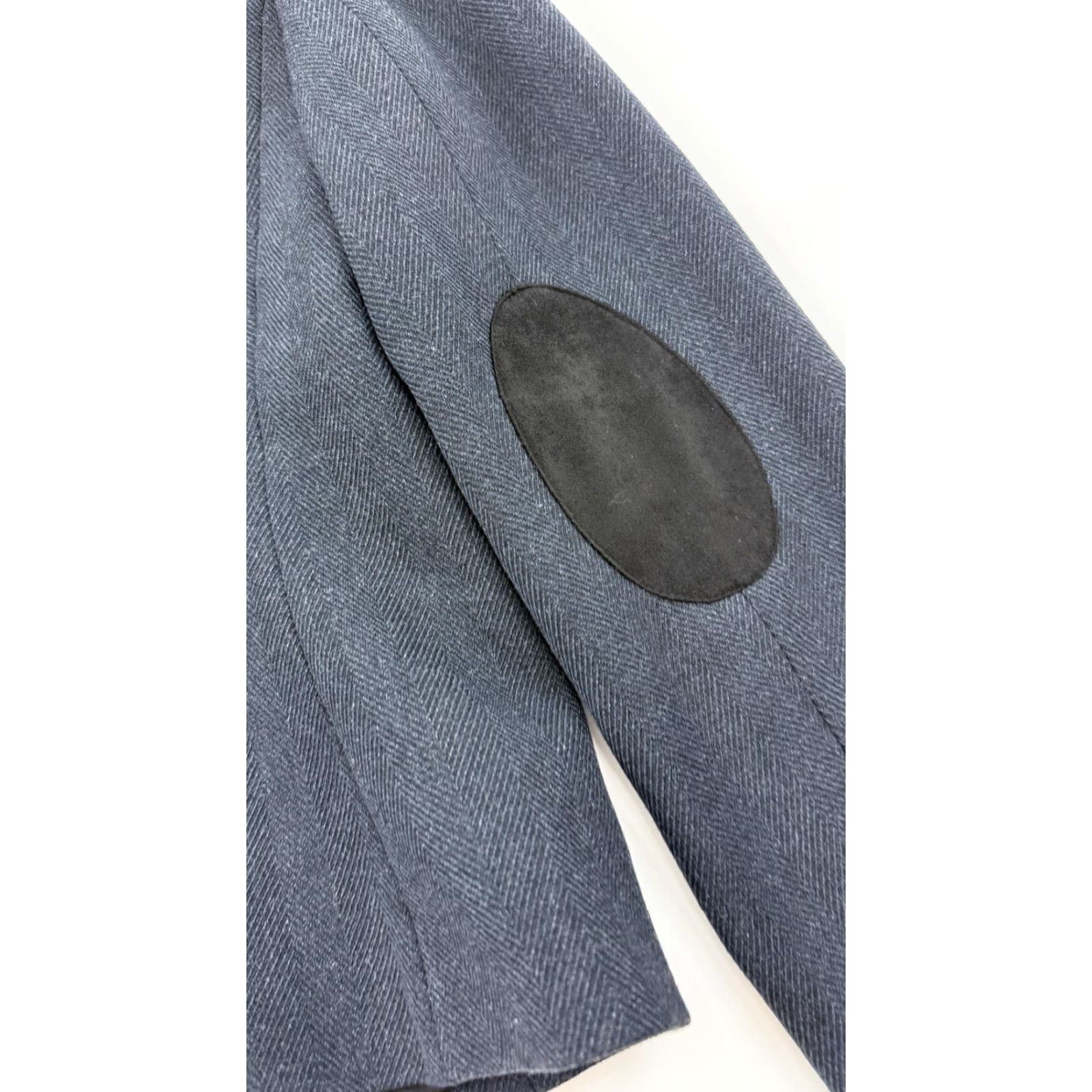 Cremieux Cremieux Blazer Womens 10 Navy Blue Herringbone Elbow Patch Wool Blend Jacket Shirt? Size L / US 10 / IT 46 - 6 Thumbnail