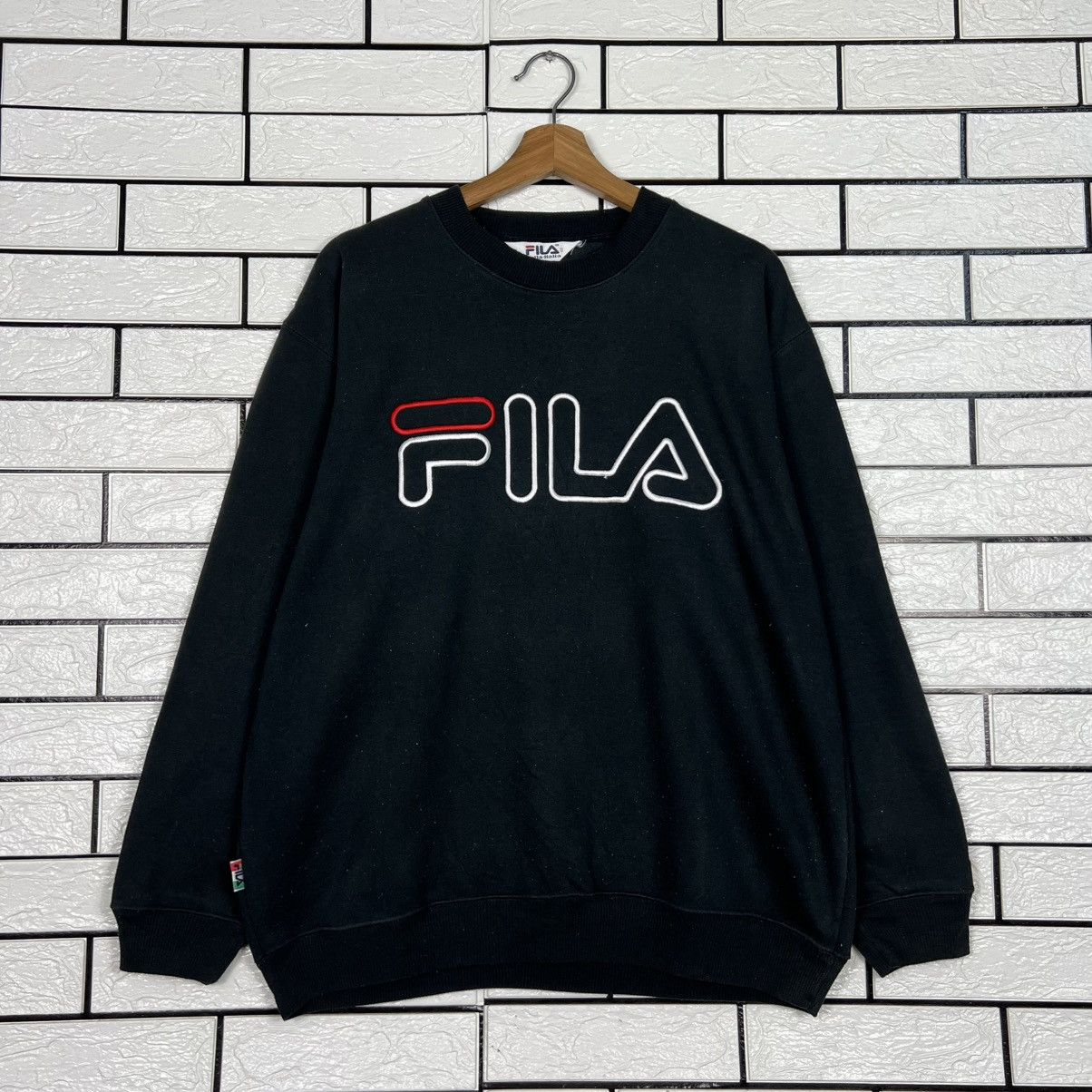 Fila FILA Embroidered Big Logo Crewneck Sweatshirt #4079-C185 Size US L / EU 52-54 / 3 - 1 Thumbnail