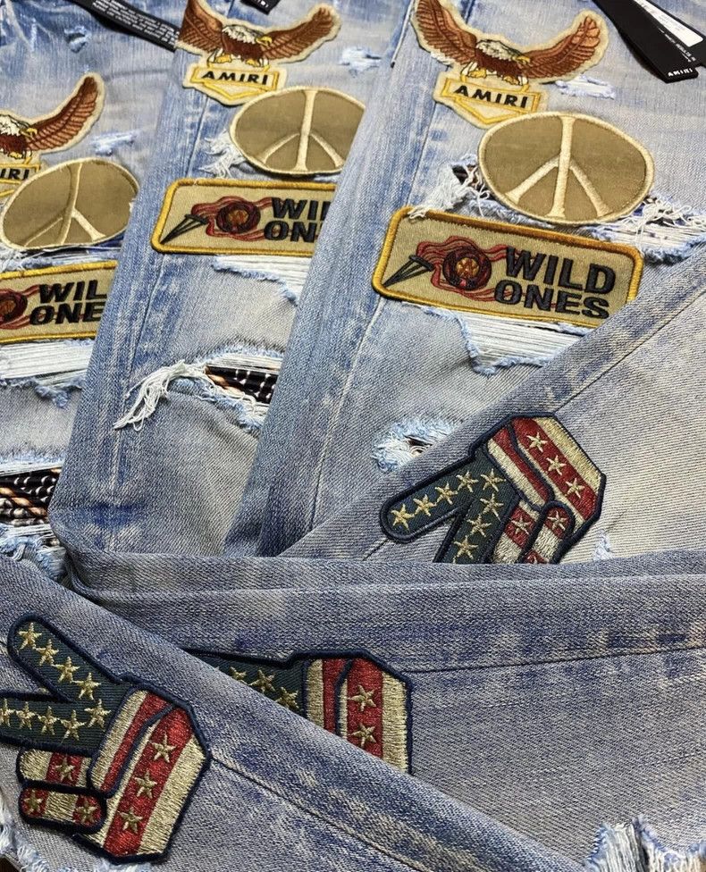 Amiri Amiri badge patched destroyed blue denim Size US 36 / EU 52 - 5 Thumbnail
