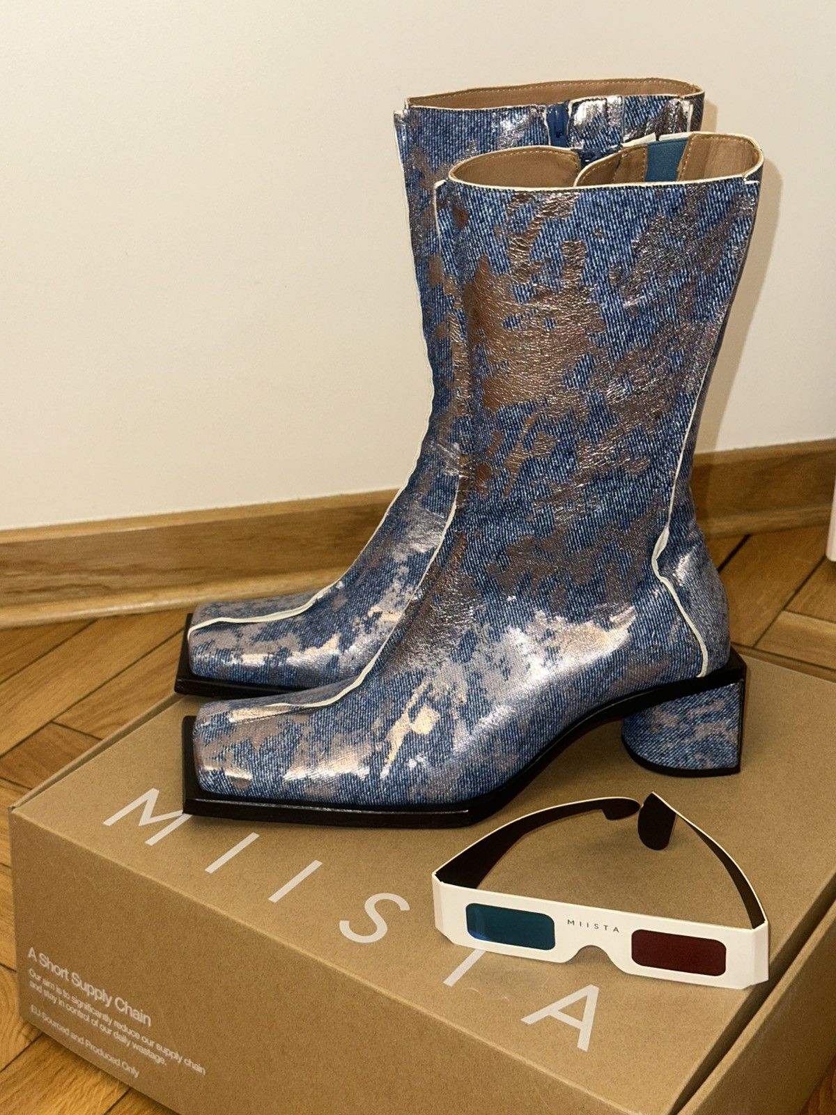Miista Miista Reiko Denim Boots Size US 9 / IT 39 - 2 Thumbnail
