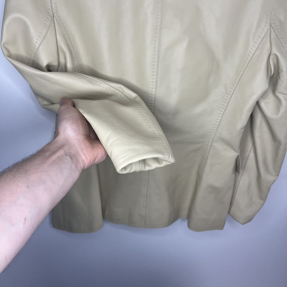 Escada Escada Nappa Leather Jacket Blazer Beige Luxury Size M / US 6-8 / IT 42-44 - 13 Thumbnail