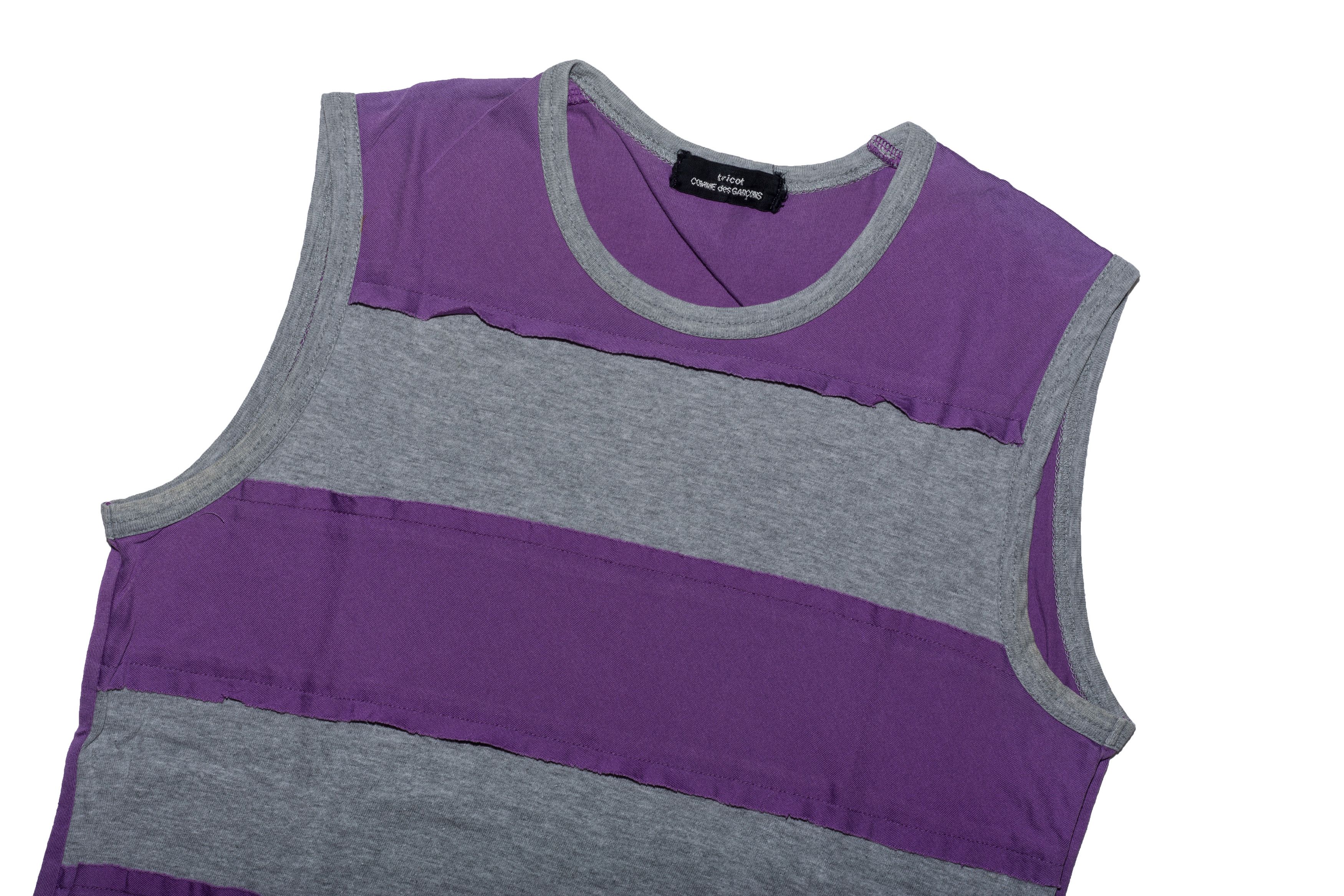 Tricot Comme des Garcons Panelled Purple Grey Vest Tank Top Size S / US 4 / IT 40 - 3 Thumbnail