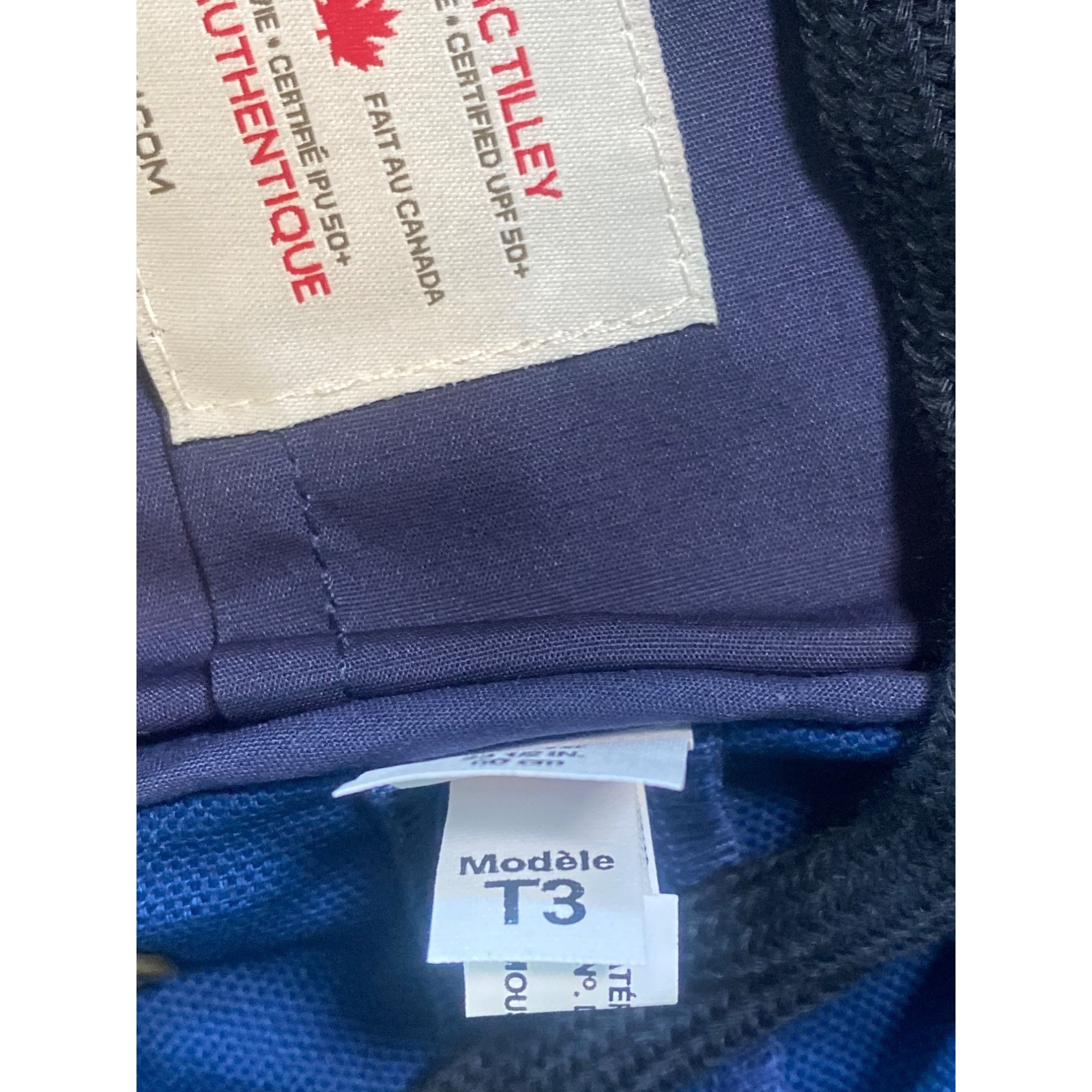 Tilley NWT Tilley T3 Cotton Duck Hat, Snap up Navy 71/2 60cm Large Size ONE SIZE - 21 Thumbnail