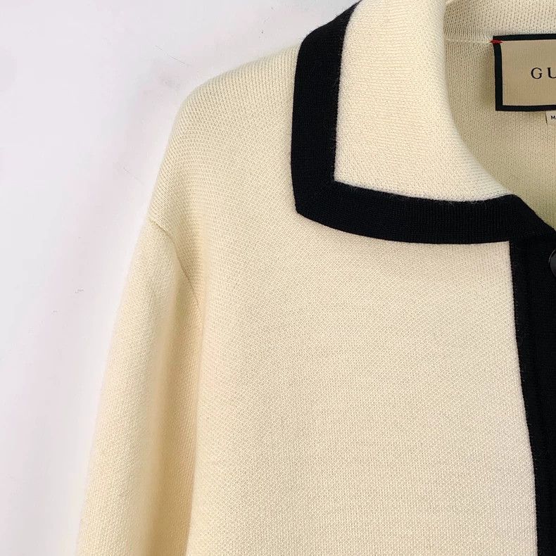 Gucci Gucci Beige logo embroidered wool lapel single-breasted lo Size M / US 6-8 / IT 42-44 - 3 Thumbnail