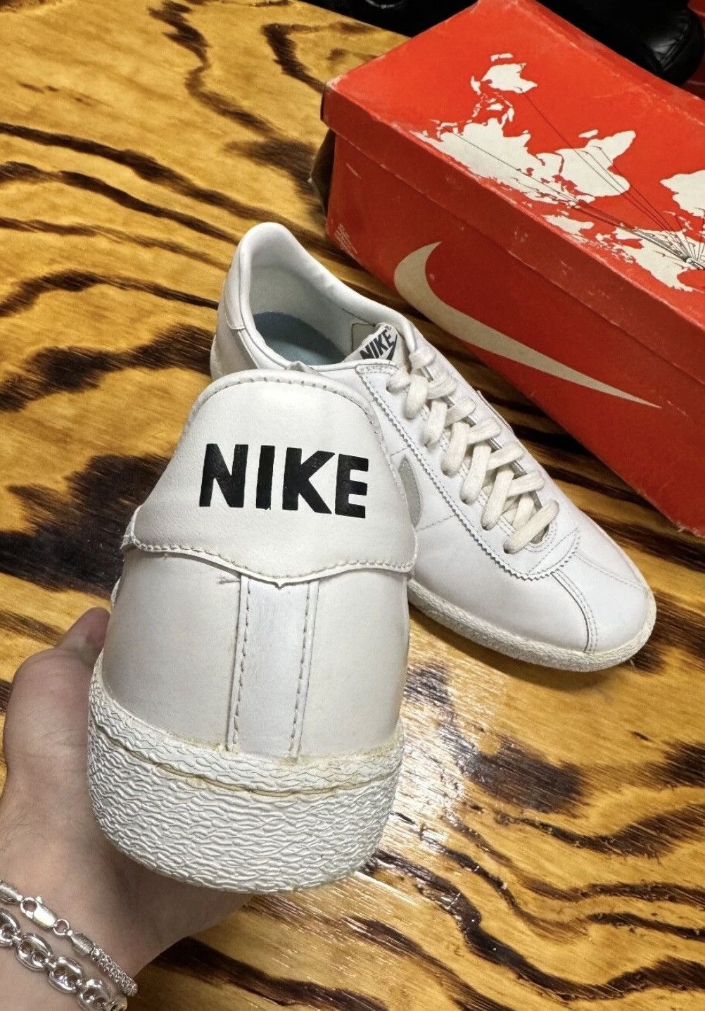 Nike Vintage 1982 Nike Bruin Leather Neutral Grey Size US 11.5 / EU 44-45 - 10 Thumbnail