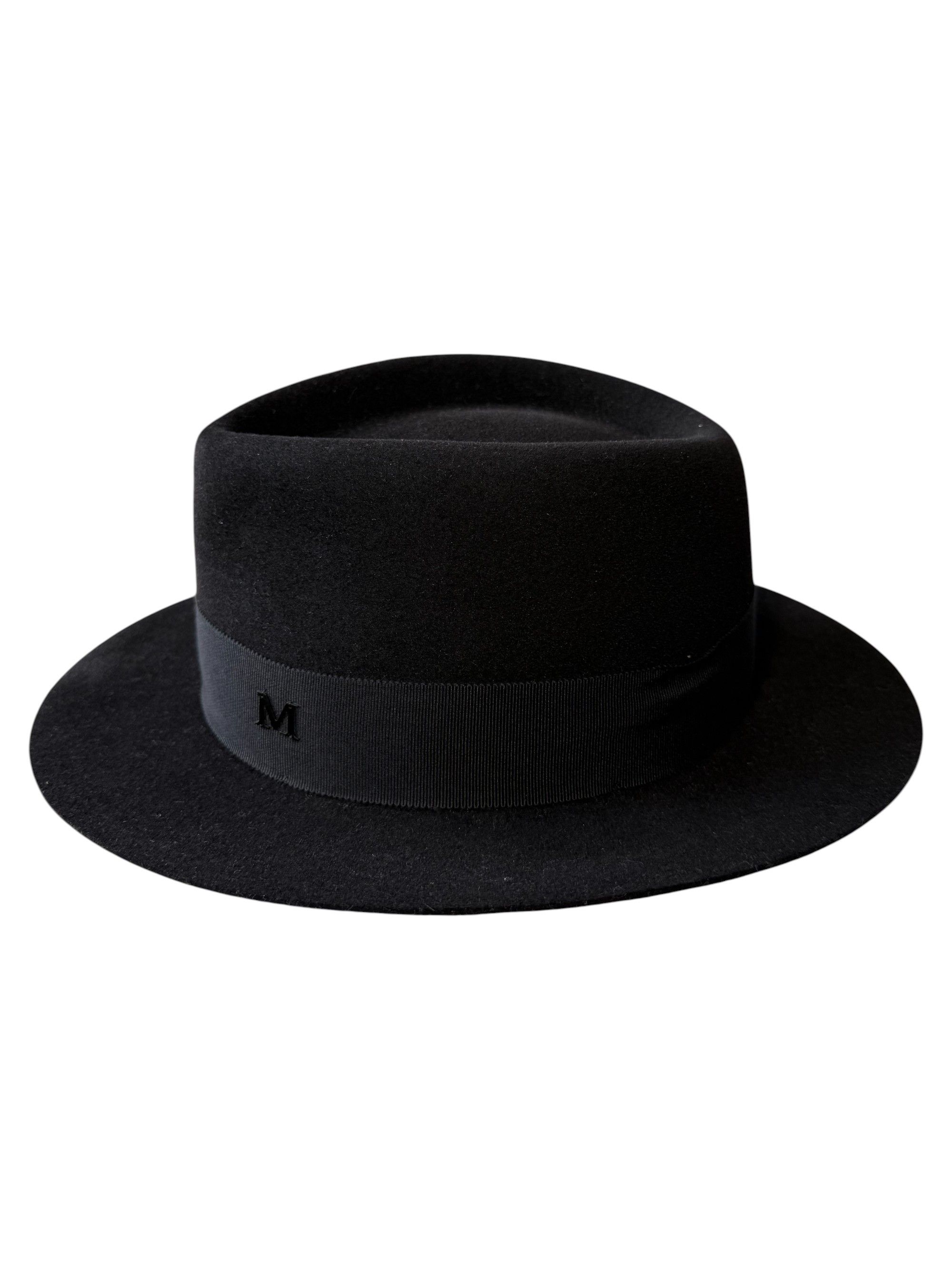 Maison Michel Maison Michel Paris Black Ribbon Wool-Felt Hat Size S Size ONE SIZE - 1 Thumbnail