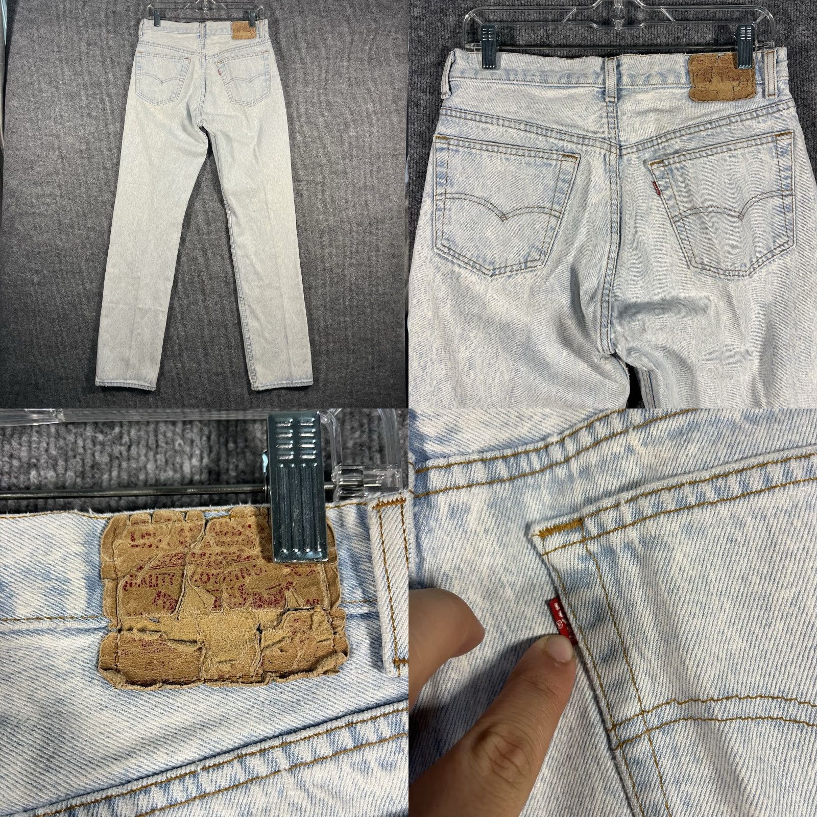 Levi's VINTAGE Levi's Jeans 501 Straight Mens 30x32 Blue Button Fly Denim Light Wash USA 1990s Mens Jeans Size US 30 / EU 46 - 8 Thumbnail