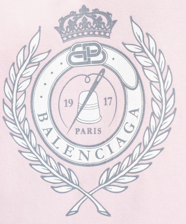Balenciaga o1s1wg111124 College 1917 Medium-Fit T-Shirt in Light Pink Size XS / US 0-2 / IT 36-38 - 4 Thumbnail