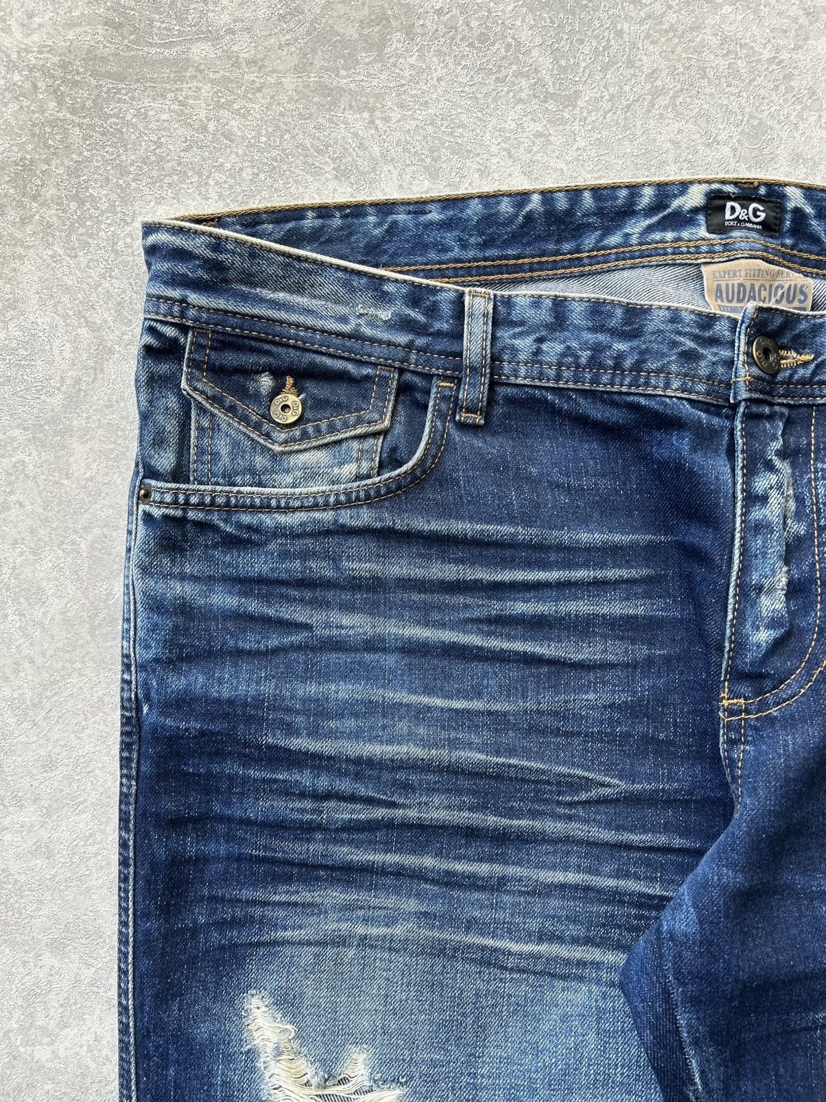 Dolce & Gabbana Vintage 00s Dolce & Gabbana Distressed Faded Denim Jeans Size US 34 / EU 50 - 5 Thumbnail