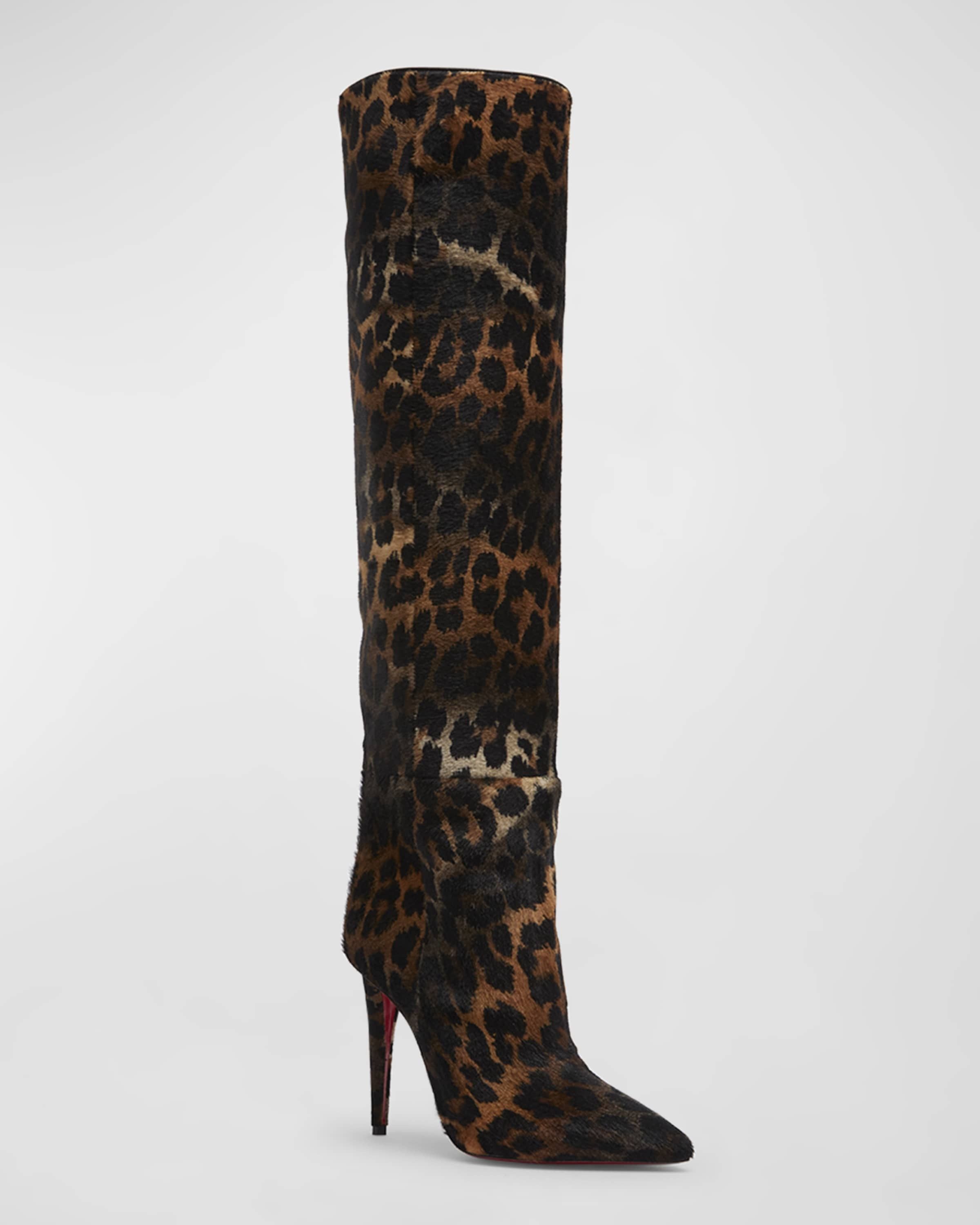 Christian Louboutin o1s1wg110924 Hight Boots in Leopard Size US 7 / IT 37 - 1 Thumbnail