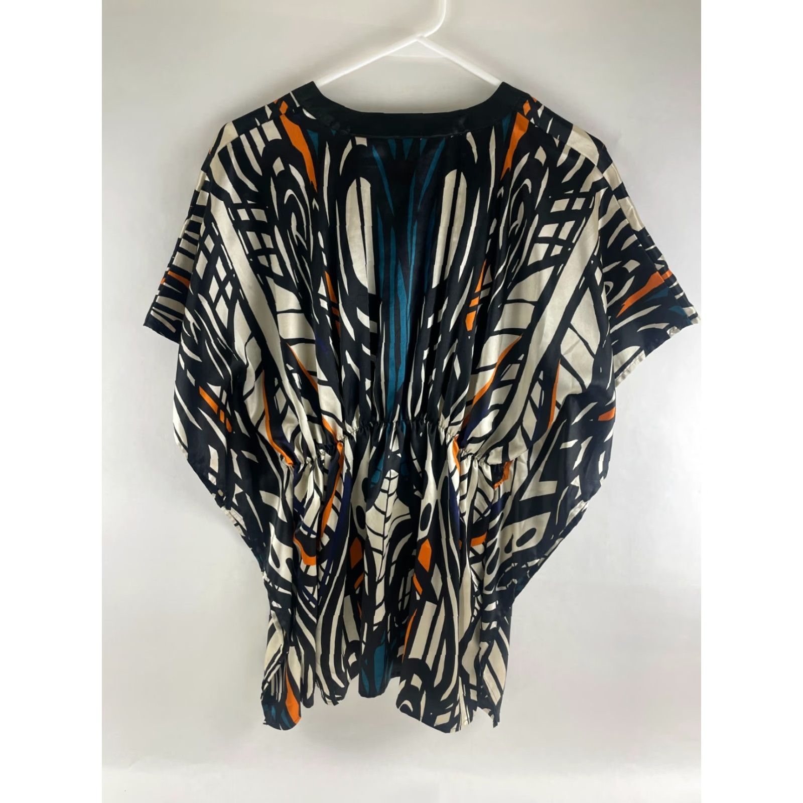 Vintage Capacity Unlimited Shirt Womens Medium Black Geometric Silky V-Neck T-Shirt Size M / US 6-8 / IT 42-44 - 2 Thumbnail