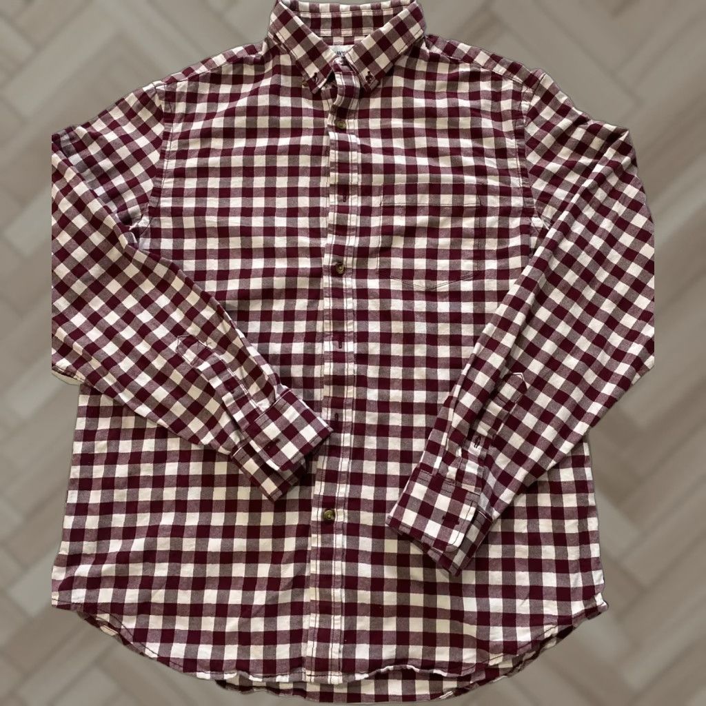 Old Navy Old Navy Button-Up Shirt Men M Red Check/24-23 Regular Fit Button-Down Collar Long Sleeve Pockets Size US M / EU 48-50 / 2 - 1 Thumbnail