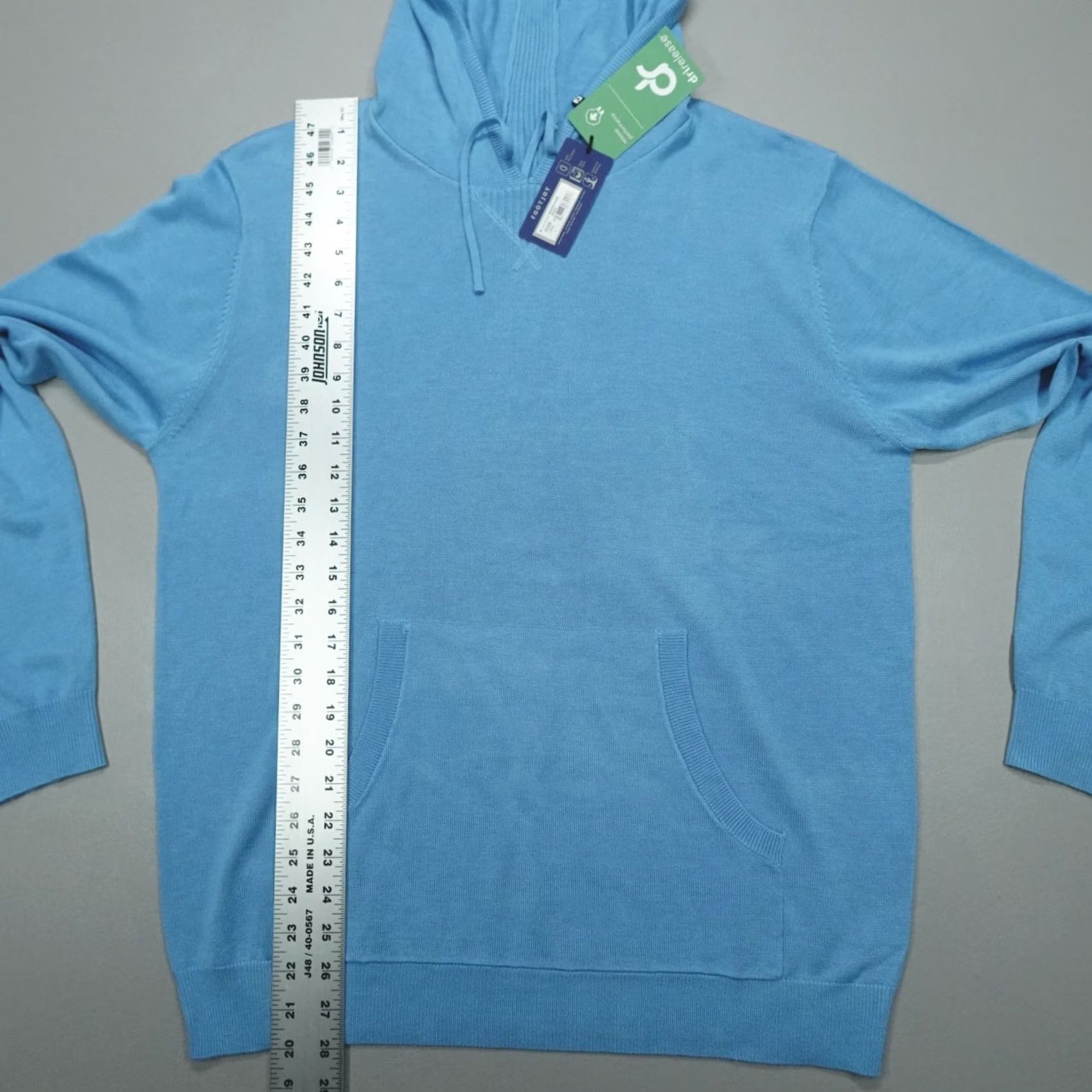 Footjoy FootJoy Dri-Release Performance Hoodie Sweater Men's Size L Riviera Wool Blend Blue Pullover Knit Pockets Hooded Sports Golf Regular Adults Mens Size US L / EU 52-54 / 3 - 7 Thumbnail