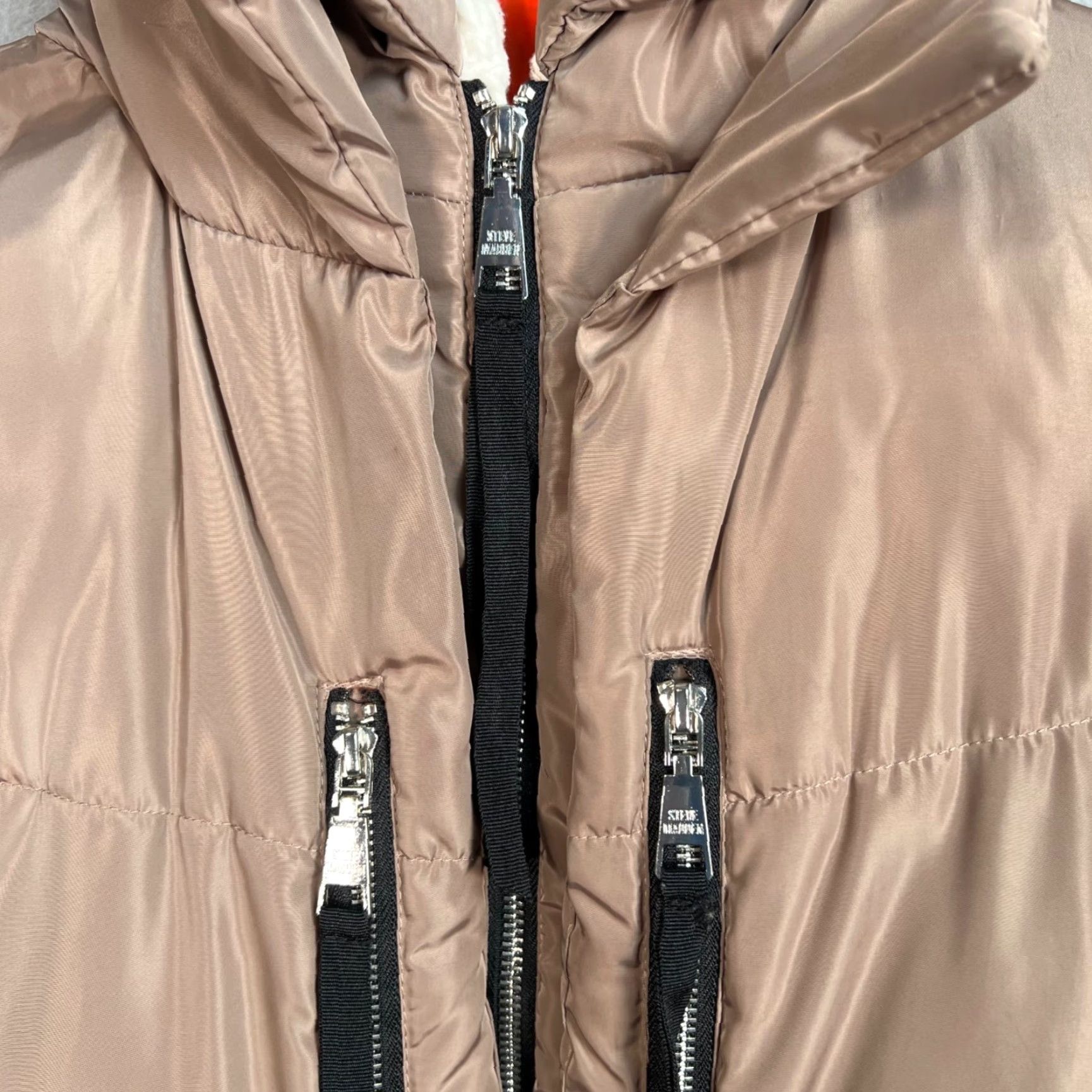Steve Madden VINTAGE Steve Madden Womens Coat Small Taupe Puffer Hood Zipper Pockets Size S / US 4 / IT 40 - 6 Thumbnail
