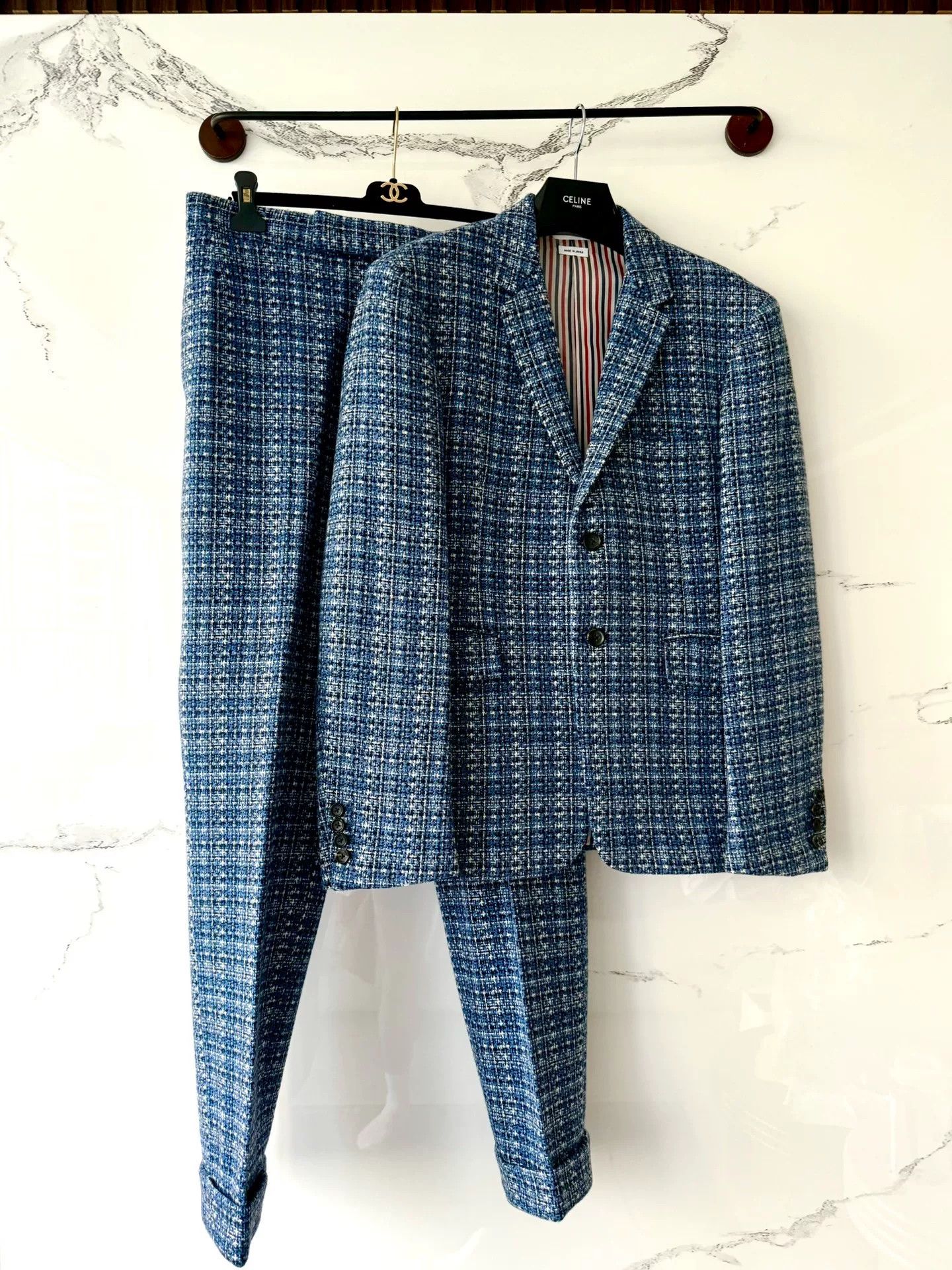 Thom Browne Thom Browne Blue Wool Suit Set Size US S / EU 44-46 / 1 - 1 Thumbnail