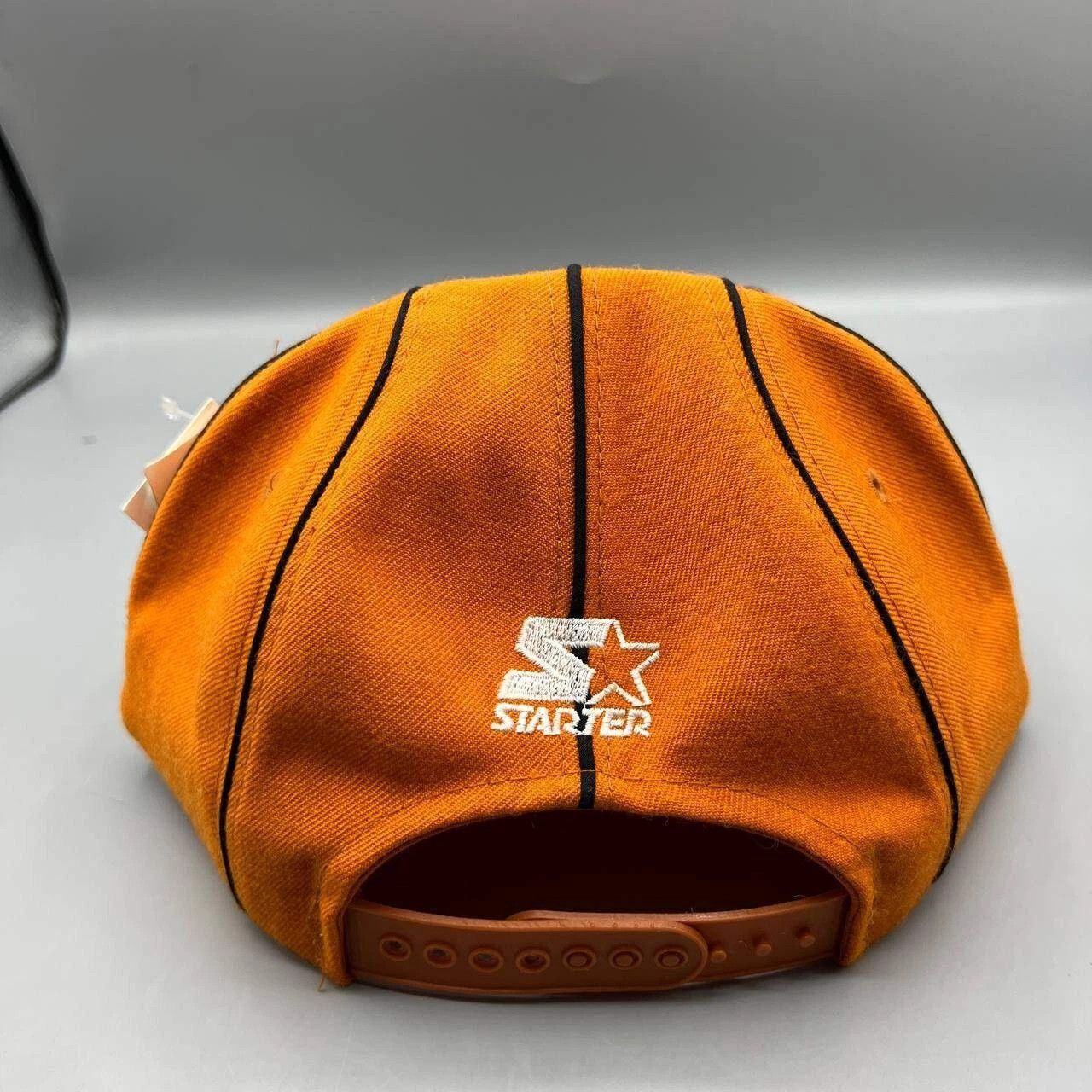 Starter × Vintage Charlotte Hornets Hat Men Orange Black Snap Back Cap Wool Size ONE SIZE - 3 Thumbnail