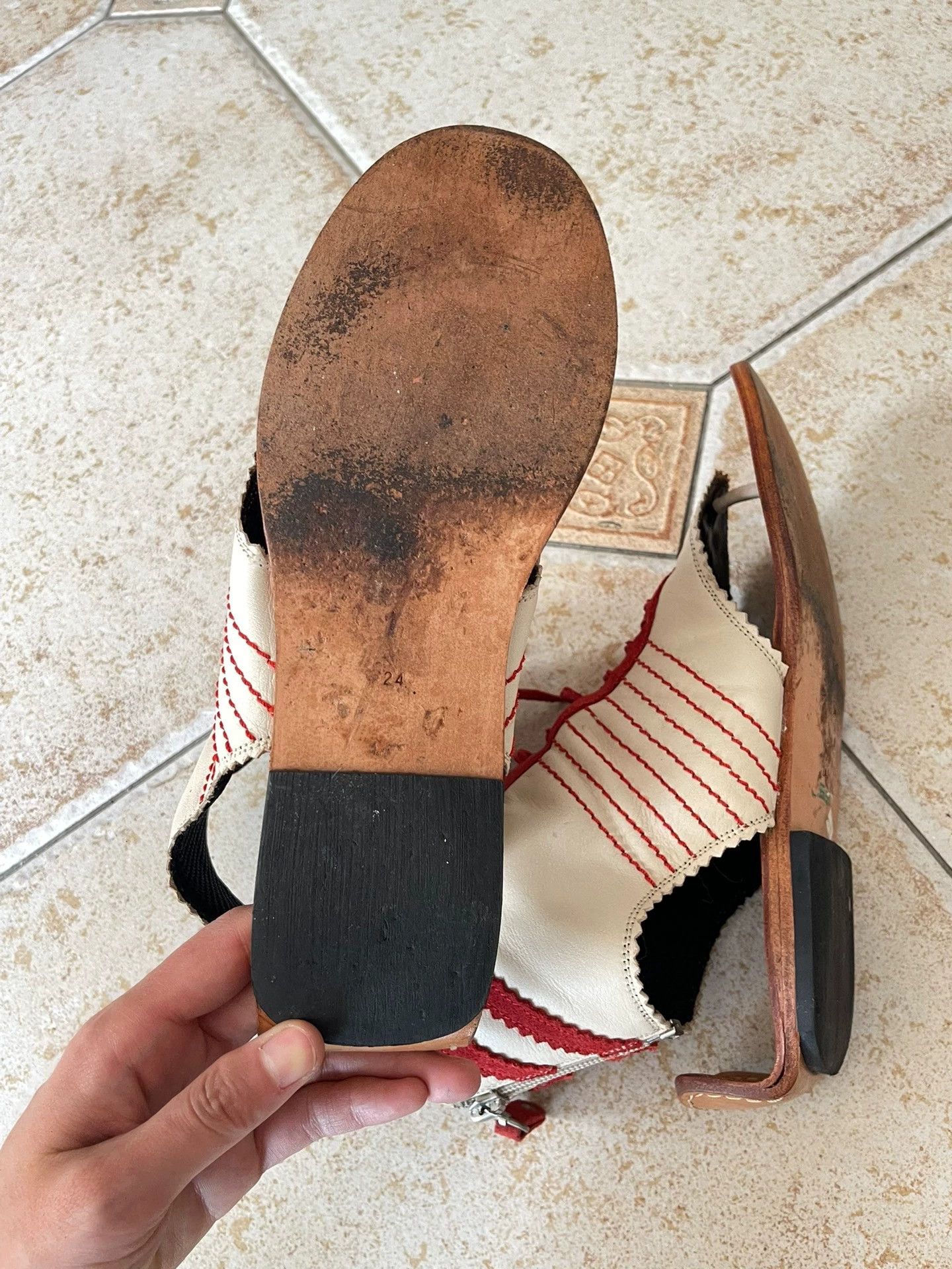 Jean Paul Gaultier JPG 90s Earth Logo Leather Strap High-top Roman Sandal Size US 7.5 / IT 37.5 - 7 Thumbnail
