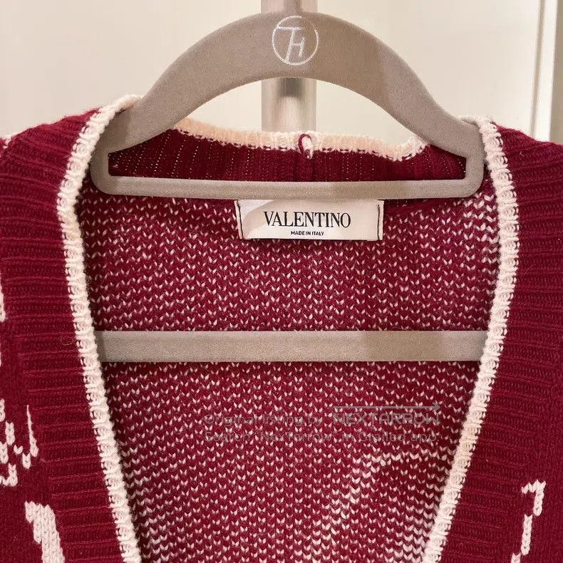 Valentino Valentino V-letter knit loose silhouette cardigan Size XS / US 0-2 / IT 36-38 - 3 Thumbnail