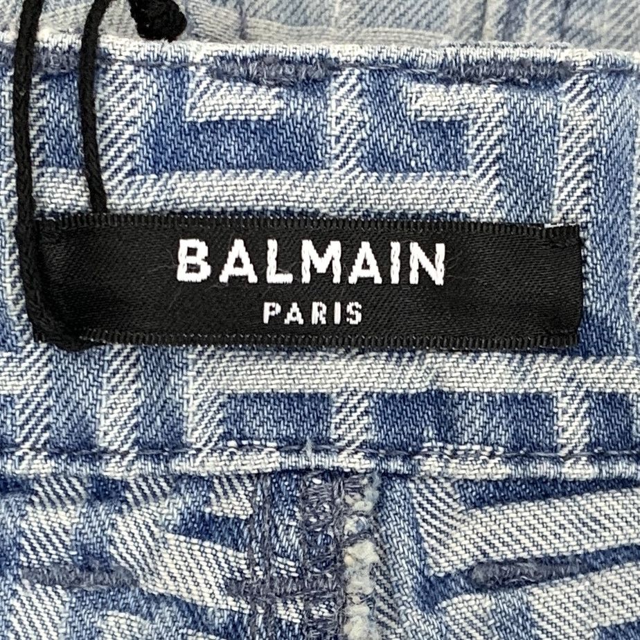 Balmain Balmain Logo Print Denim Pants Blue (34) Size 25" / US 0 / IT 36 - 5 Thumbnail