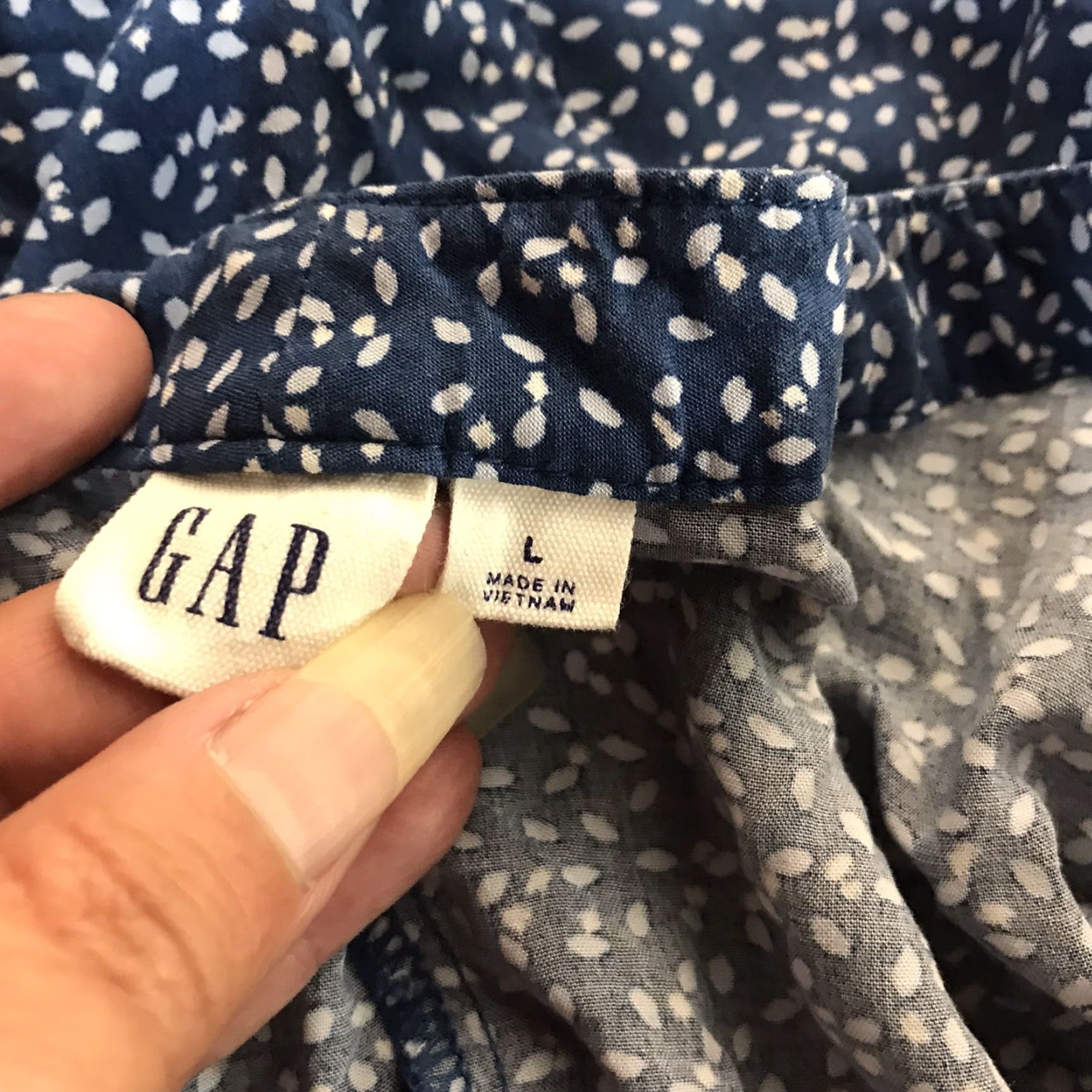 Gap Gap Women's Sleeveless Shift Dress L Blue/White Rayon Knee-Length Summer Casual Modern Size L / US 10 / IT 46 - 5 Thumbnail