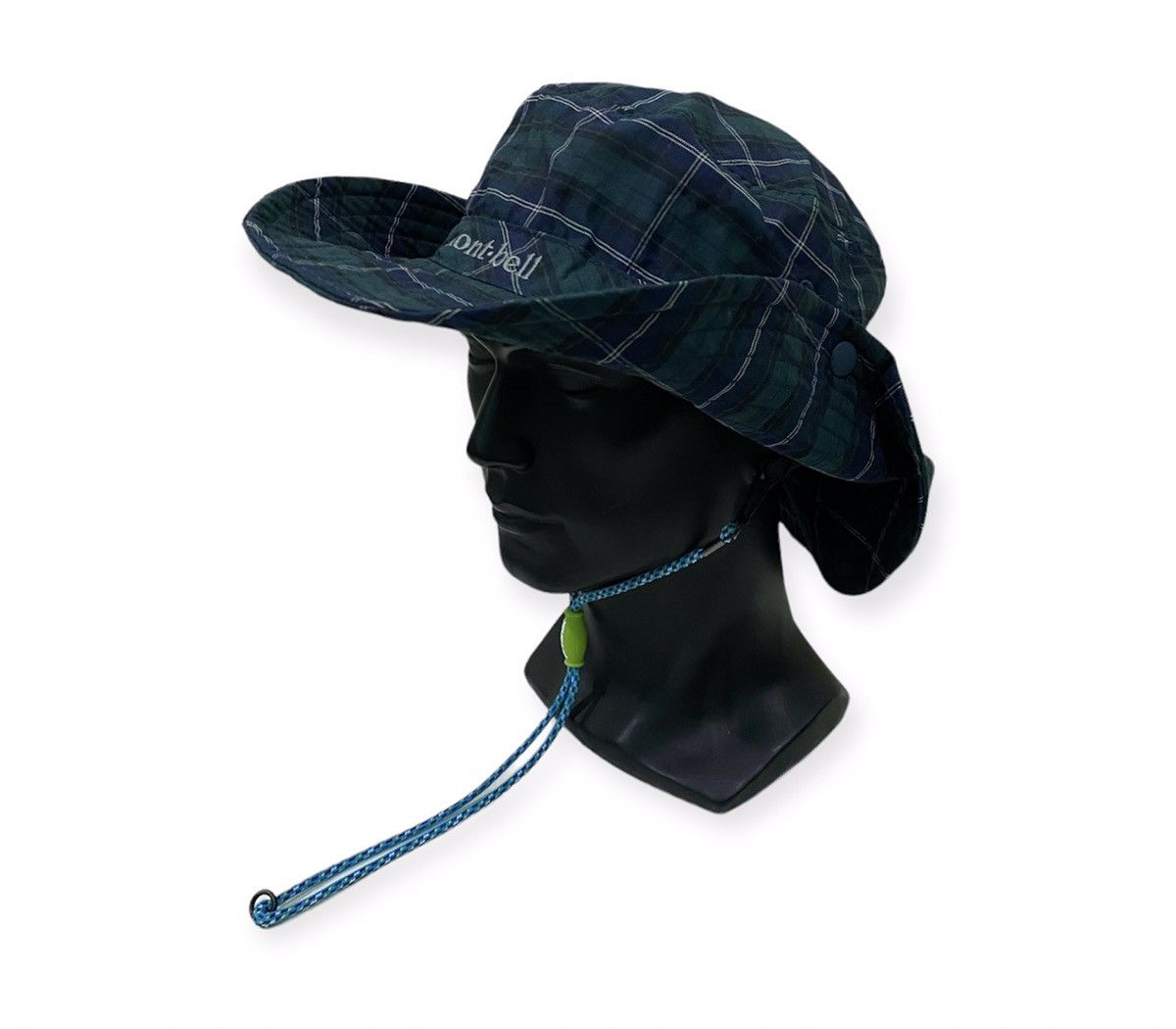 image of Vintage Mont-Bell Plaid Tartan Bucket Hat in Green, Men's