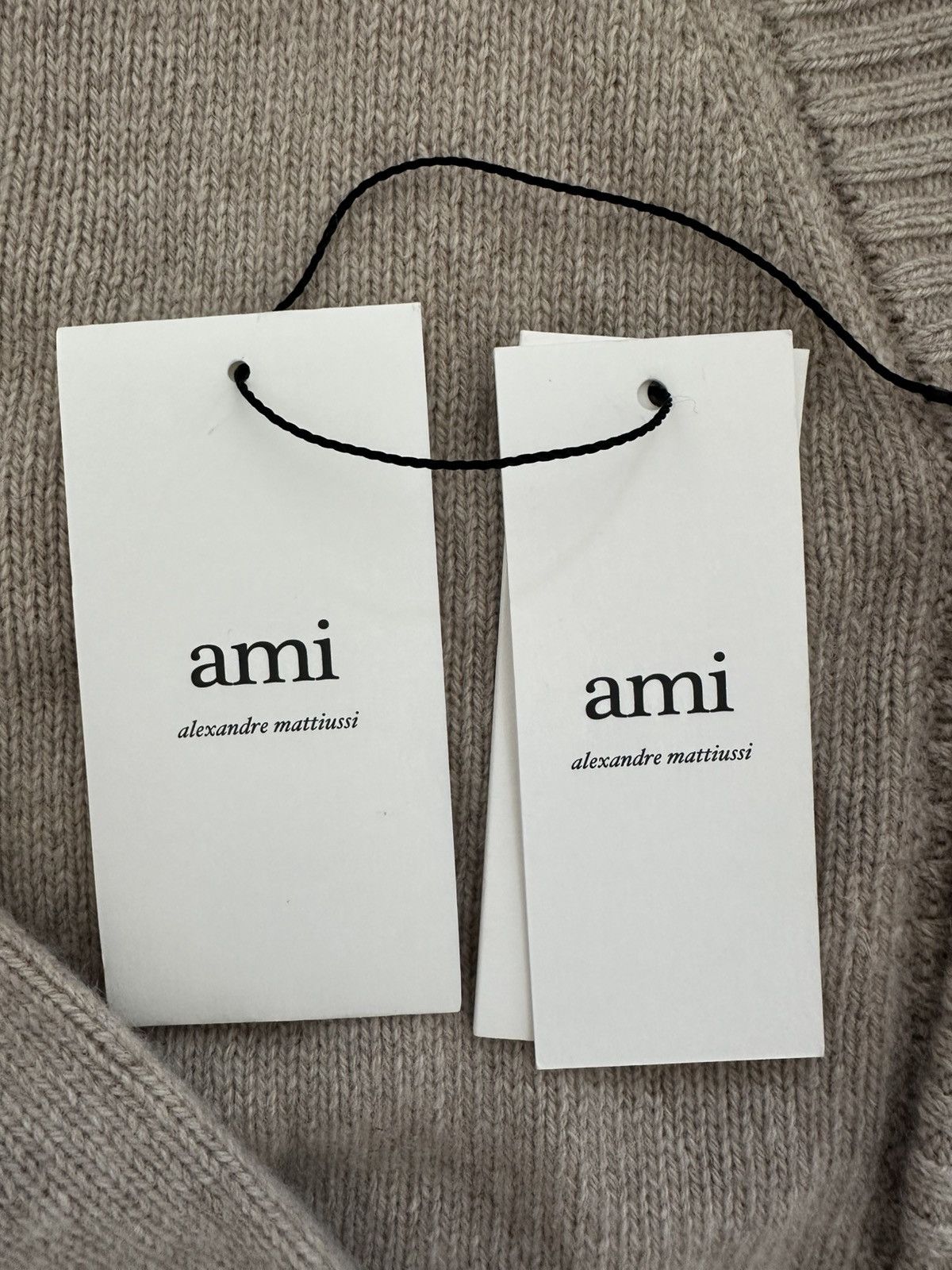 AMI AMI Paris Wool Cardigan Beige Size M Made in Italy Size M / US 6-8 / IT 42-44 - 6 Thumbnail