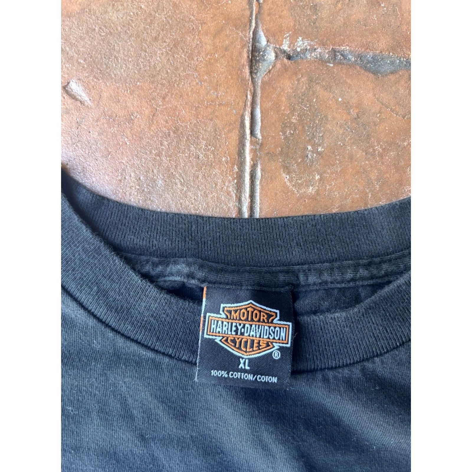 Harley Davidson VINTAGE Harley-Davidson Eagle State College T-Shirt XL Biker USA Shirt Mens Black Cotton Crew Neck Short Sleeve Logo 90s Retro Western Size US XL / EU 56 / 4 - 2 Thumbnail