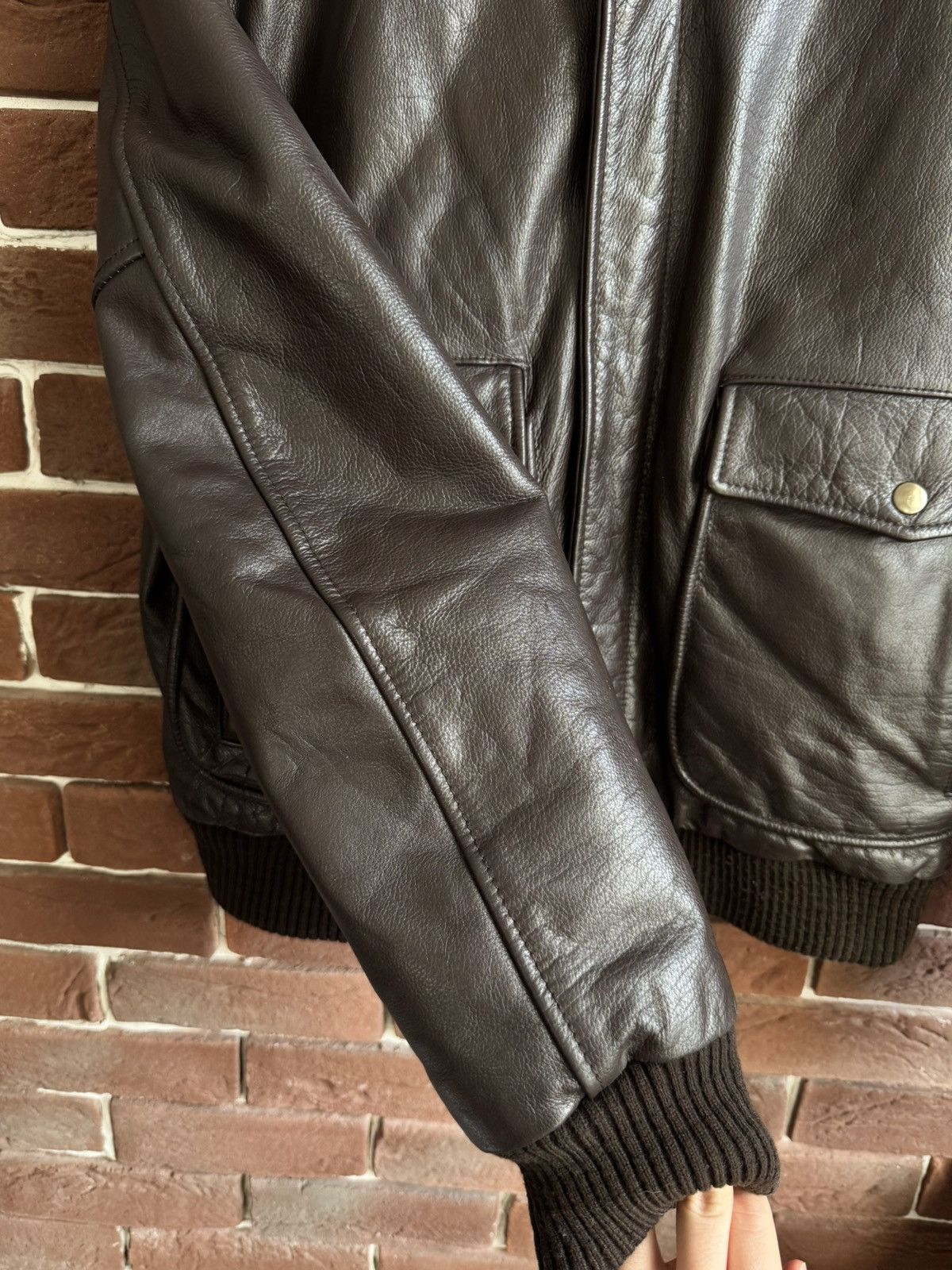 Vintage Conbipel Vintage 90s Flight Leather Jacket Rare Rock Roll Size US L / EU 52-54 / 3 - 10 Thumbnail