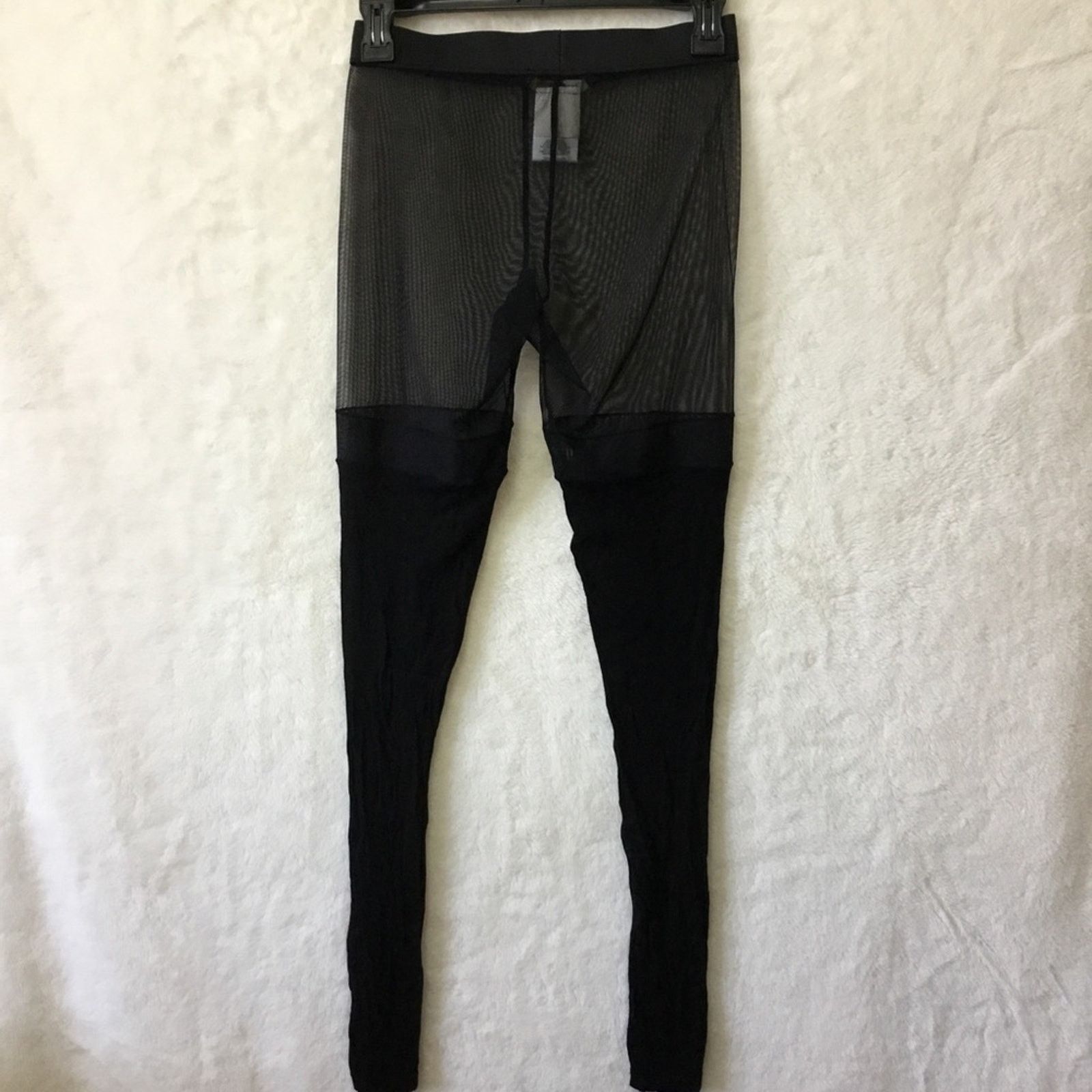 Bcbgmaxazria BCBGMaxazria Black Sheer Top Leggings Size 26" / US 2 / IT 38 - 3 Thumbnail