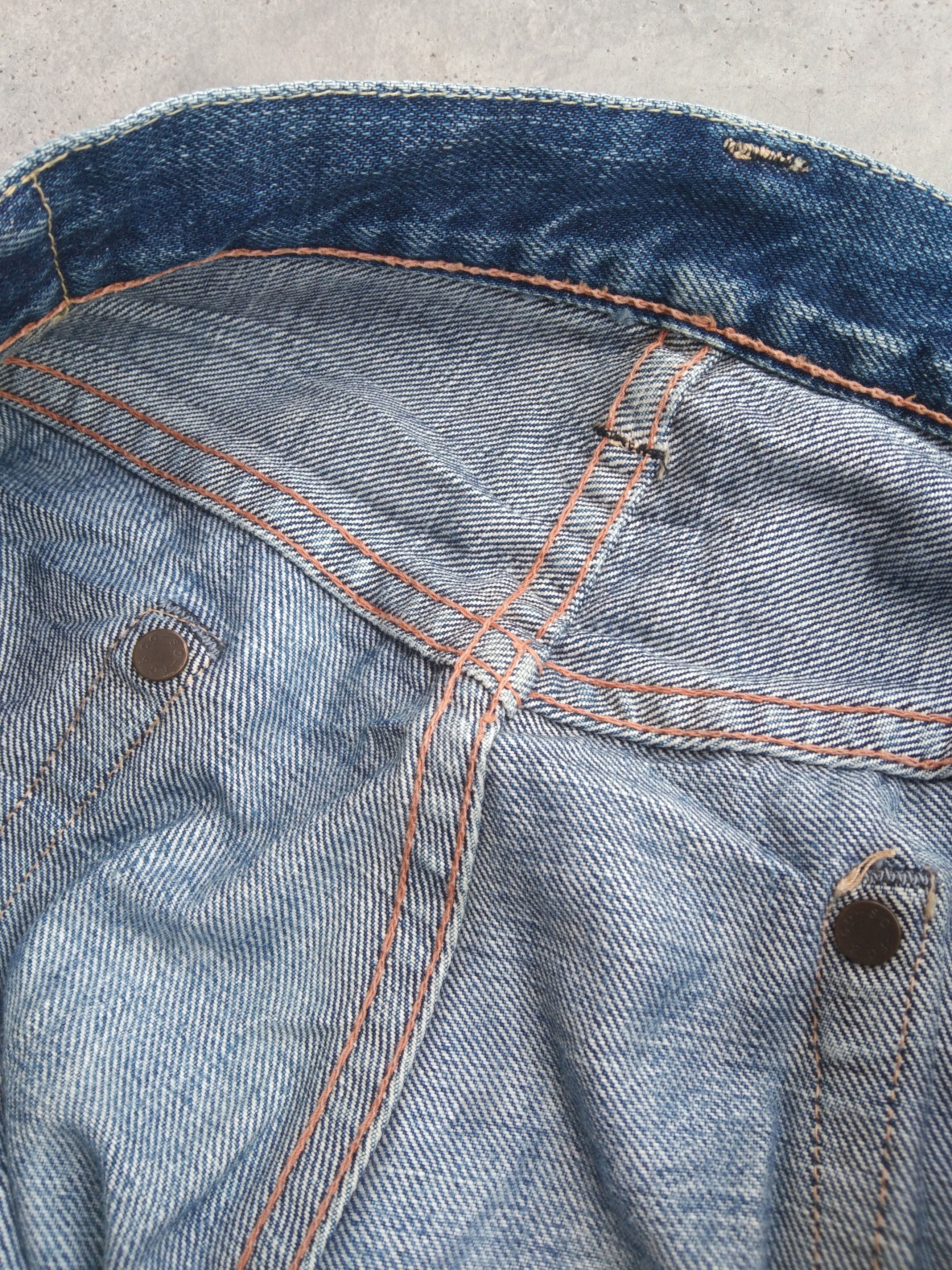 Full Count & Co. Vintage Full Count Selvedge Distressed Redline Jeans 29x31 Size US 29 - 13 Thumbnail