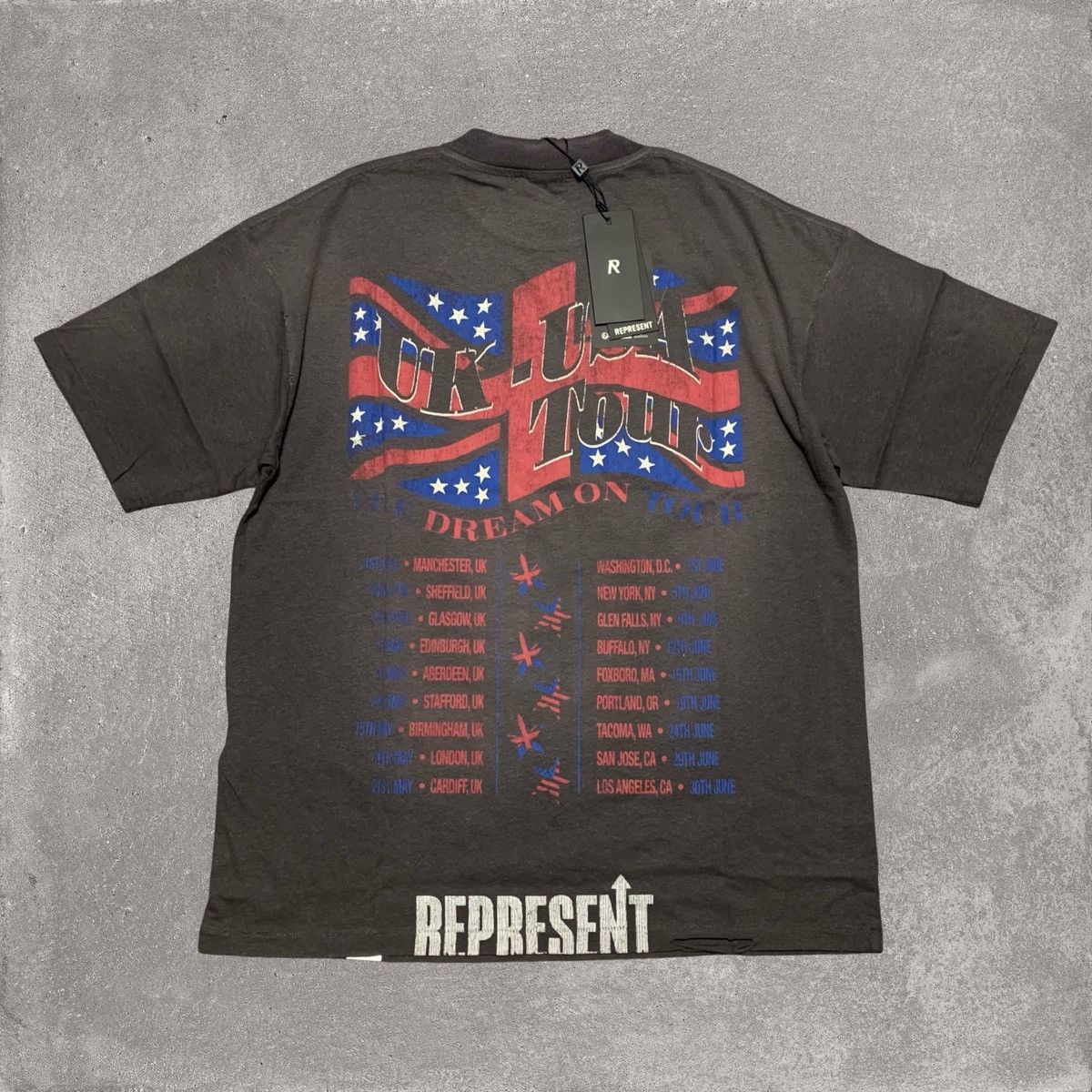 Represent Clo. Represent XS Dream On Tour Sun Fade Grey Tee Size US XS / EU 42 / 0 - 2 Thumbnail