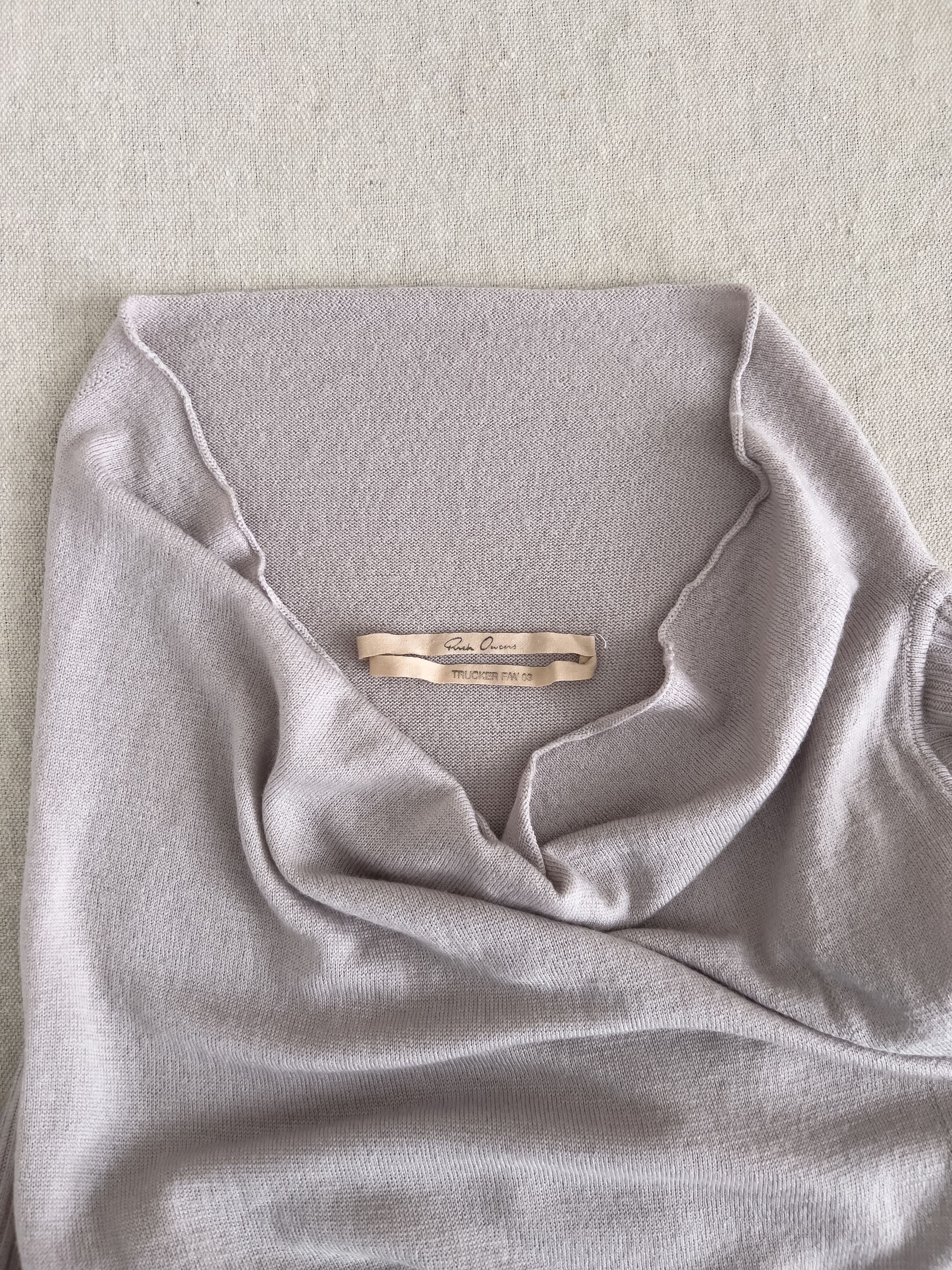 Rick Owens FW03 ‘TRUCKER’ Runway Off-Shoulder Wool Knit Size S / US 4 / IT 40 - 7 Thumbnail