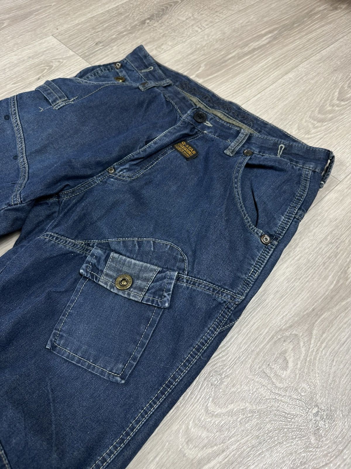 G-Star × Vintage Vintage G Star Raw Denim Biker Cargo Double Knee Pants Size US 32 / EU 48 - 4 Thumbnail